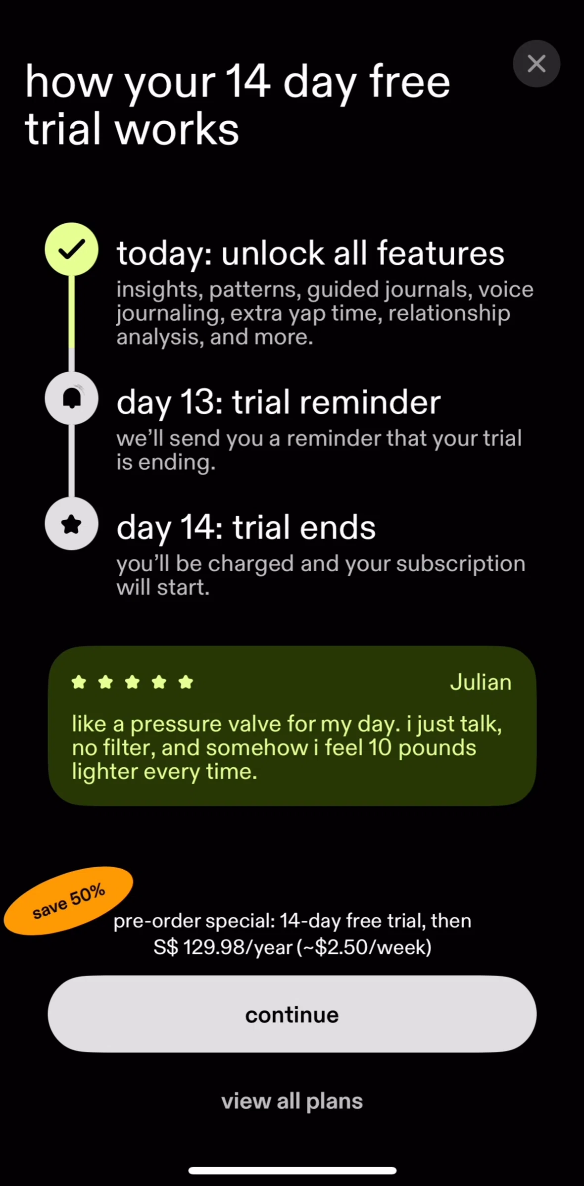 pillowtalk Screen screen in the Subscribing to pillowtalk flow