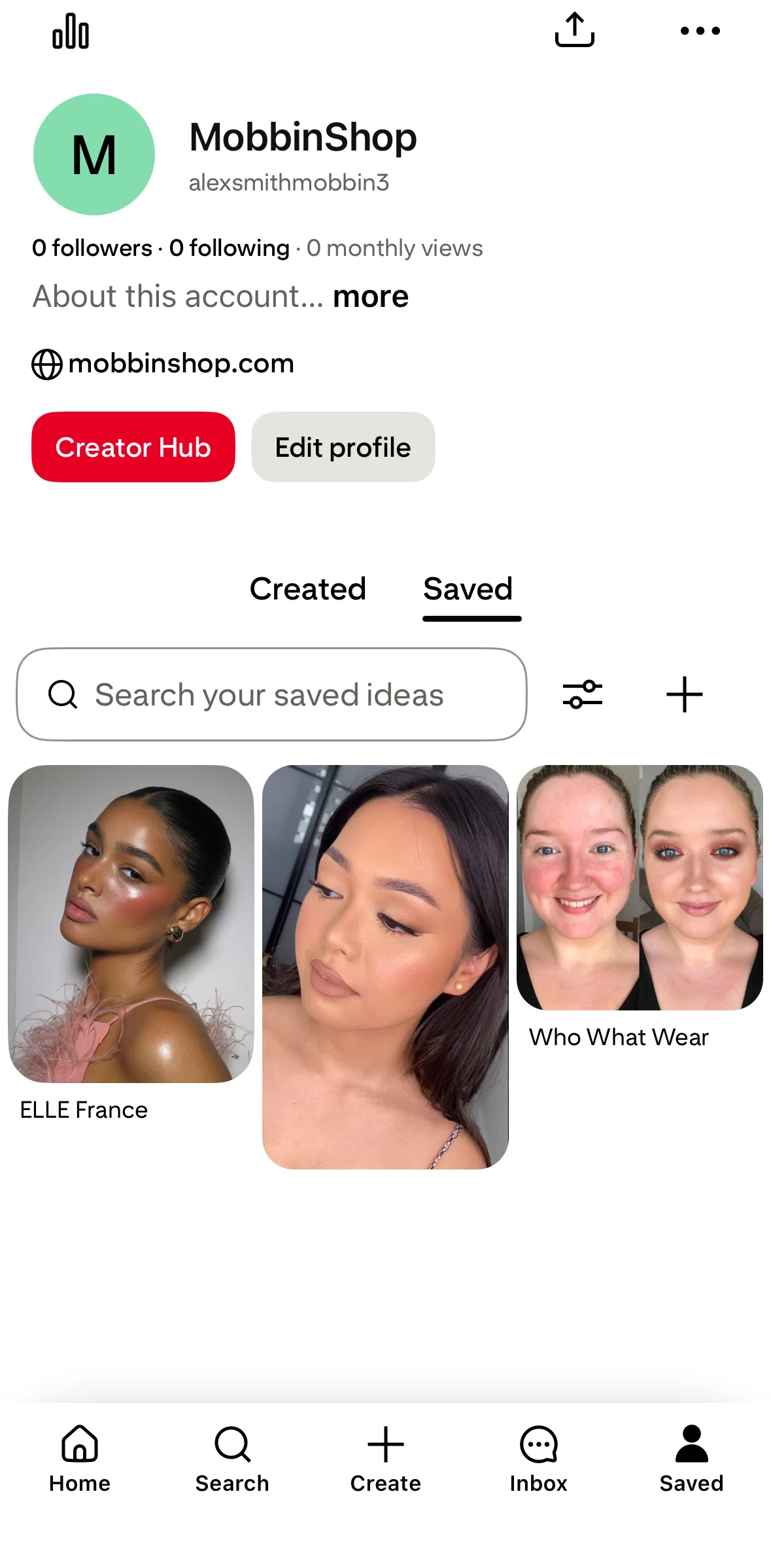 Pinterest Screen screen in the Adding a cover image flow
