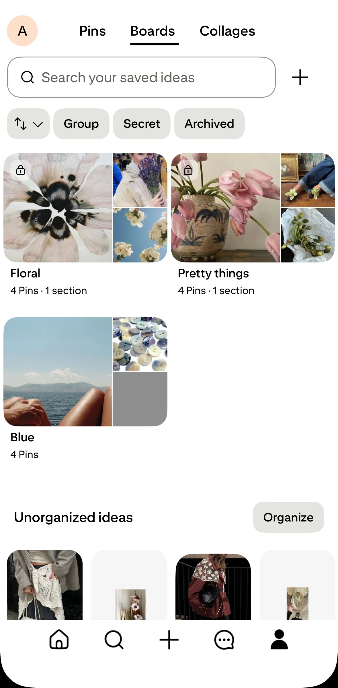 Pinterest Screen screen in the Board detail flow