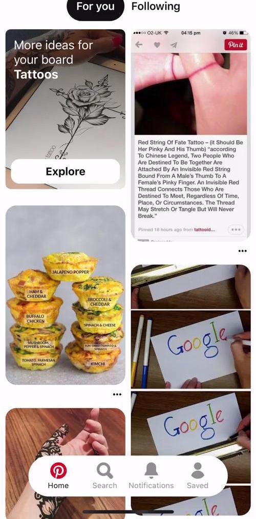 Pinterest Home feed screen in the Business Sign Up flow