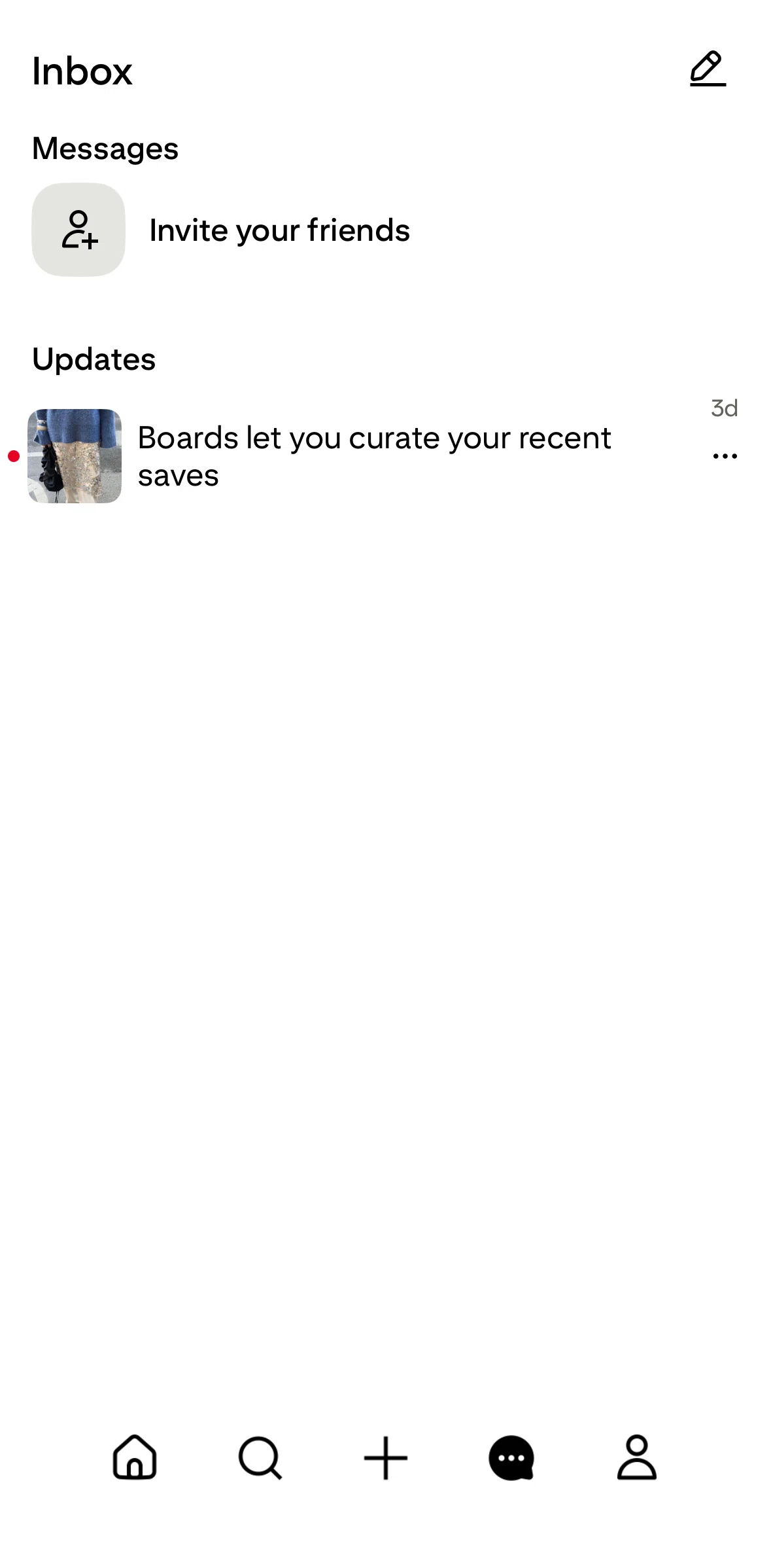 Pinterest Screen screen in the Copying a link flow