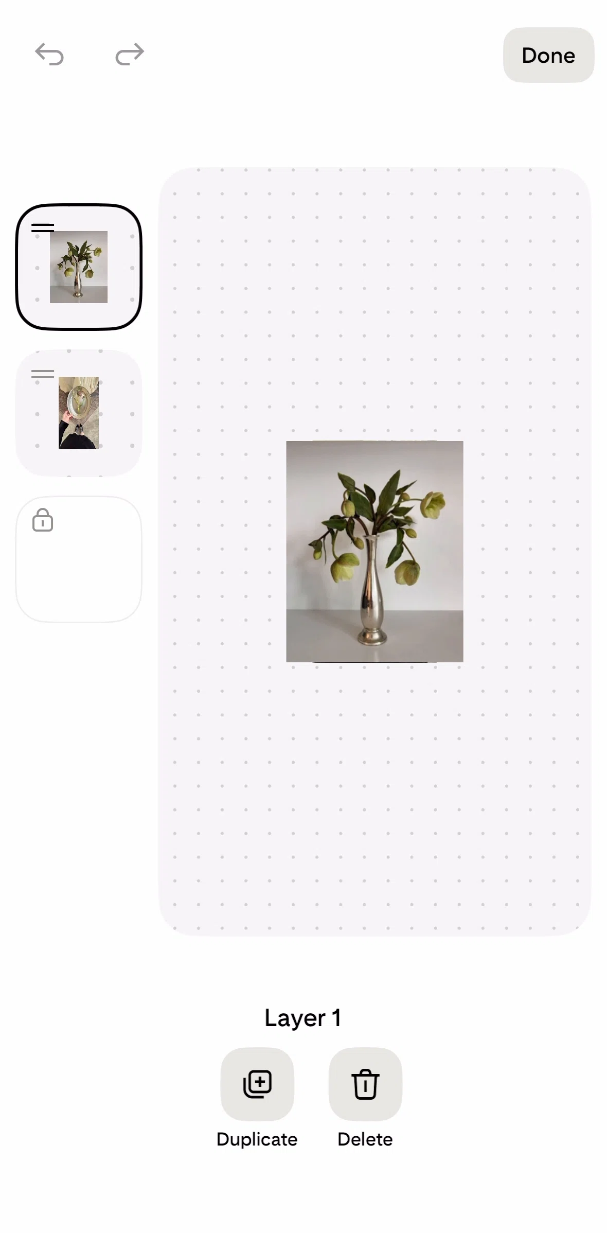Pinterest Screen screen in the Duplicating a layer flow