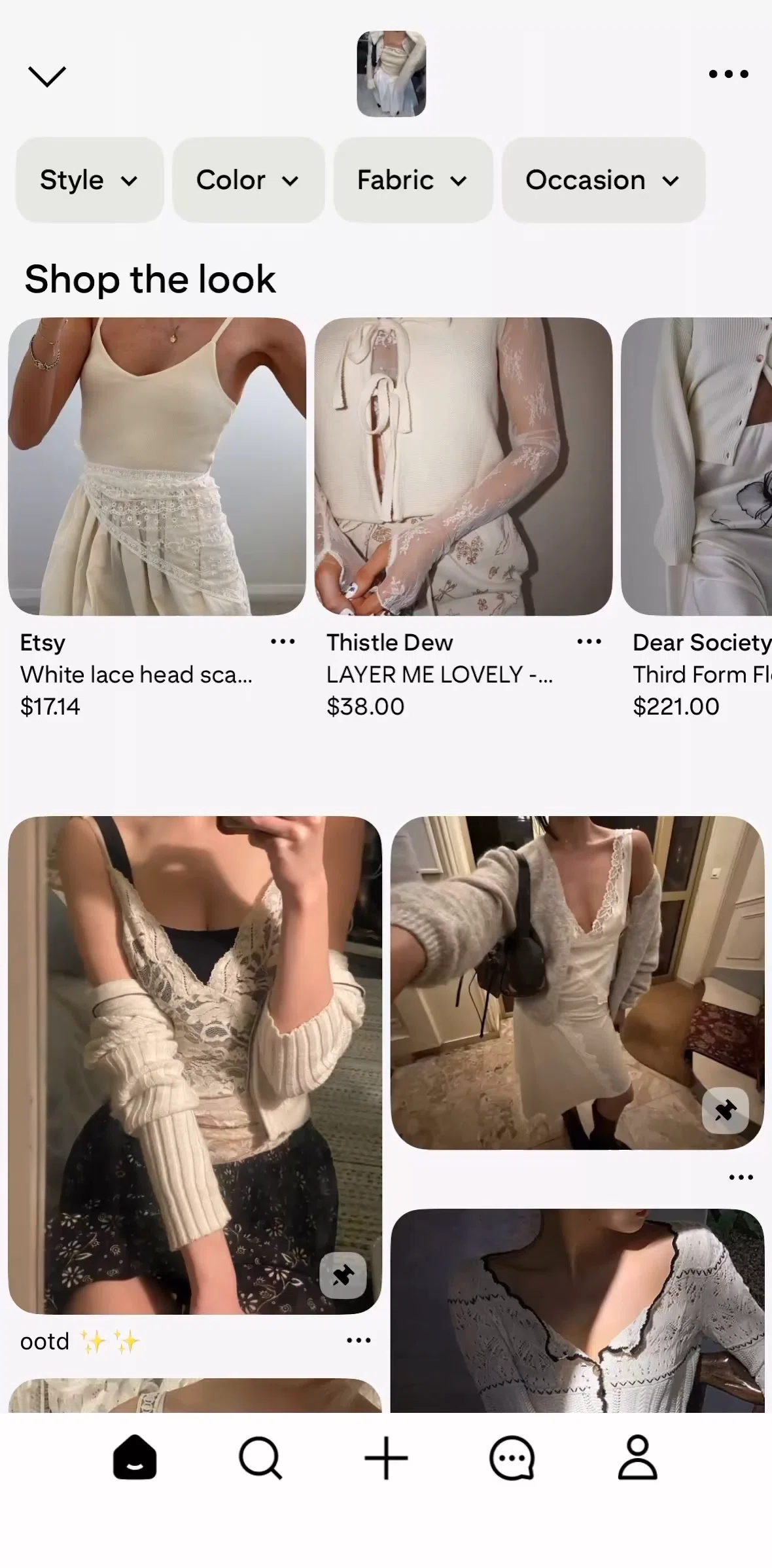 Pinterest Screen screen in the Filtering visually similar pins flow
