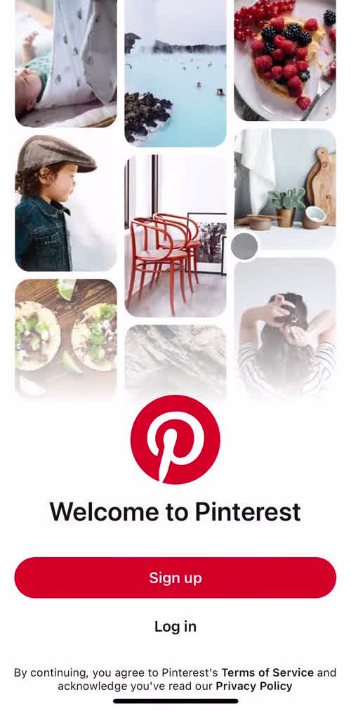 Pinterest Onboarding preview