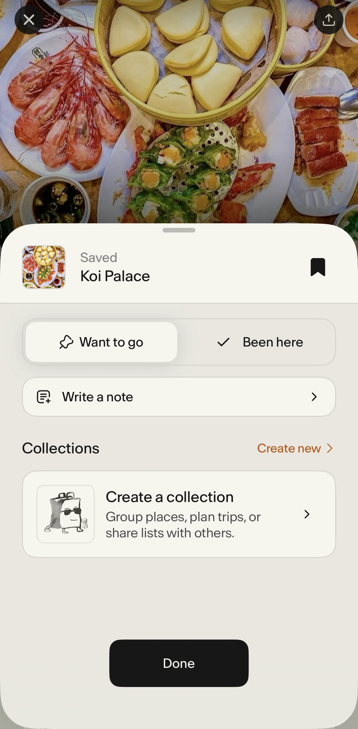 Places Screen screen in the Adding a note flow
