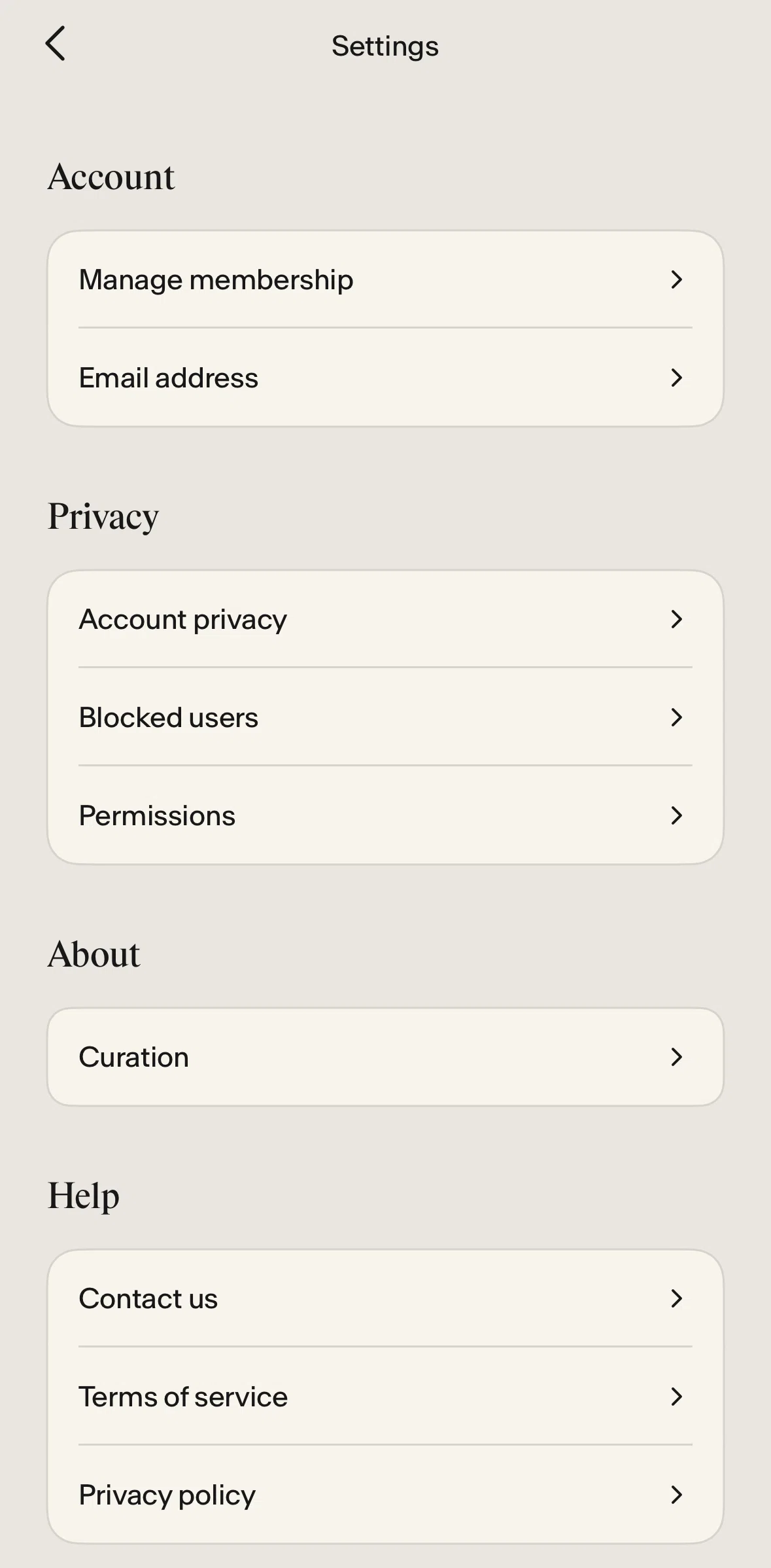 Places Screen screen in the Changing email address flow