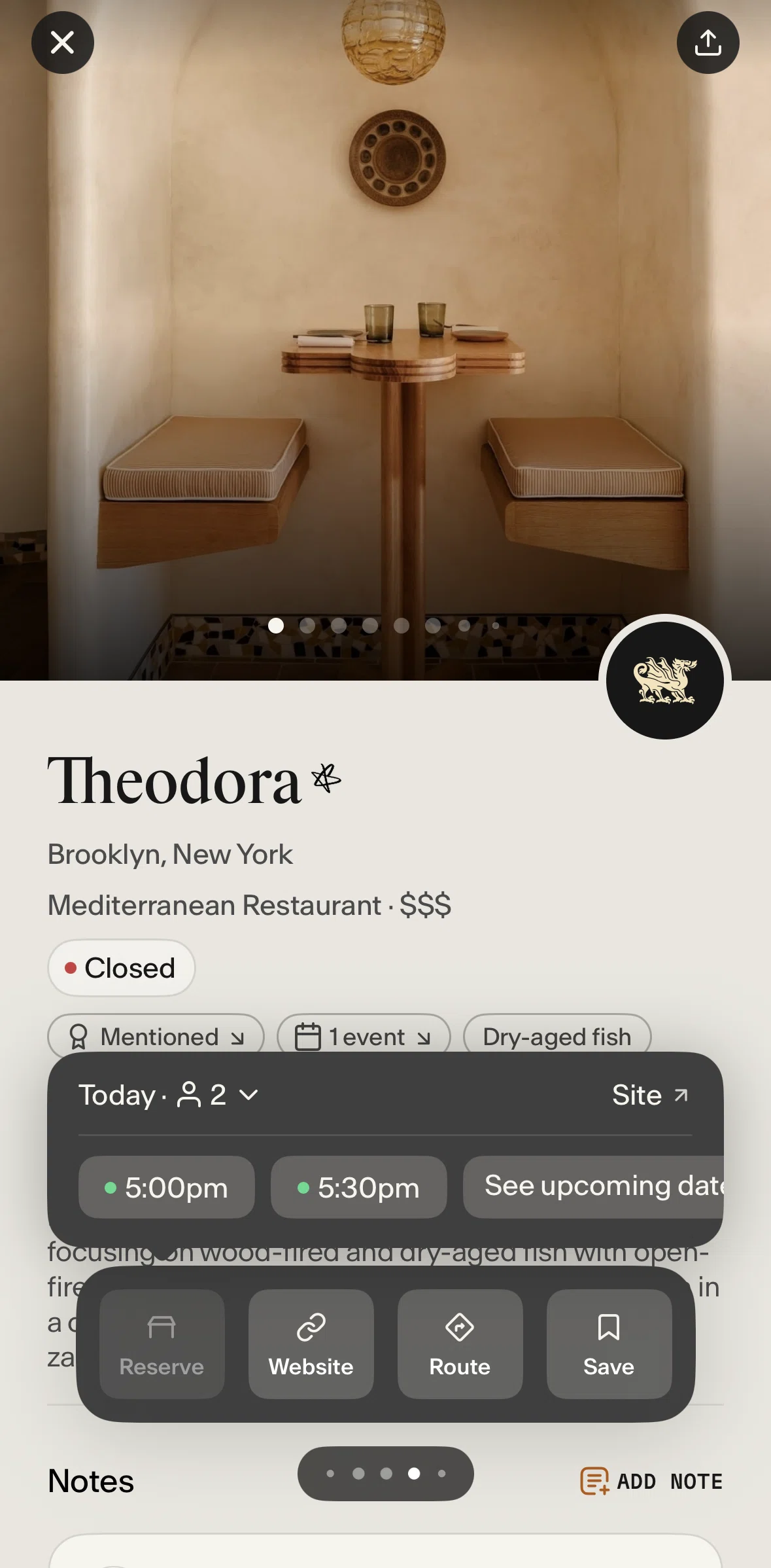 Places Screen screen in the Reserve a table flow
