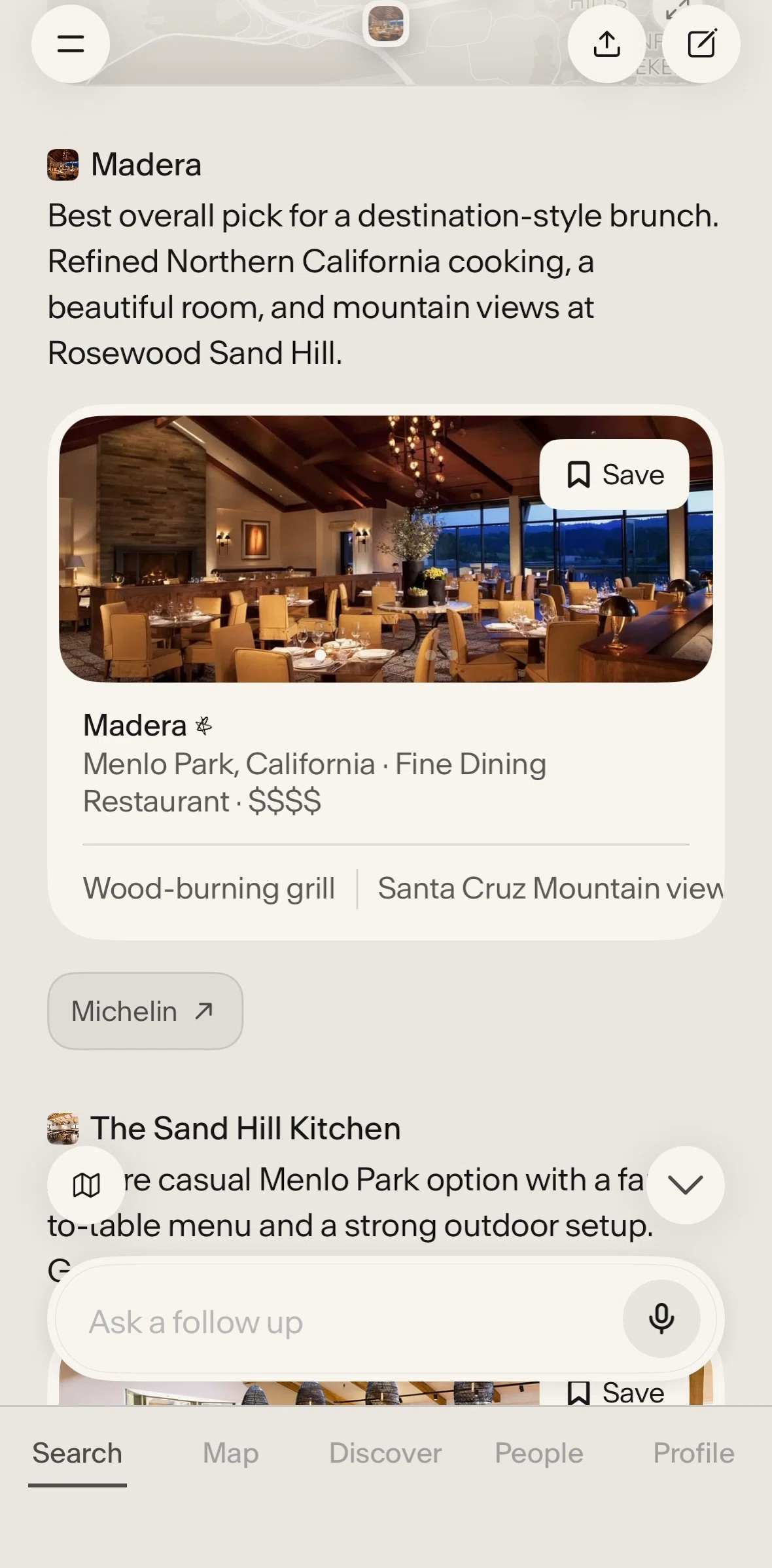Places Screen screen in the Restaurant detail flow