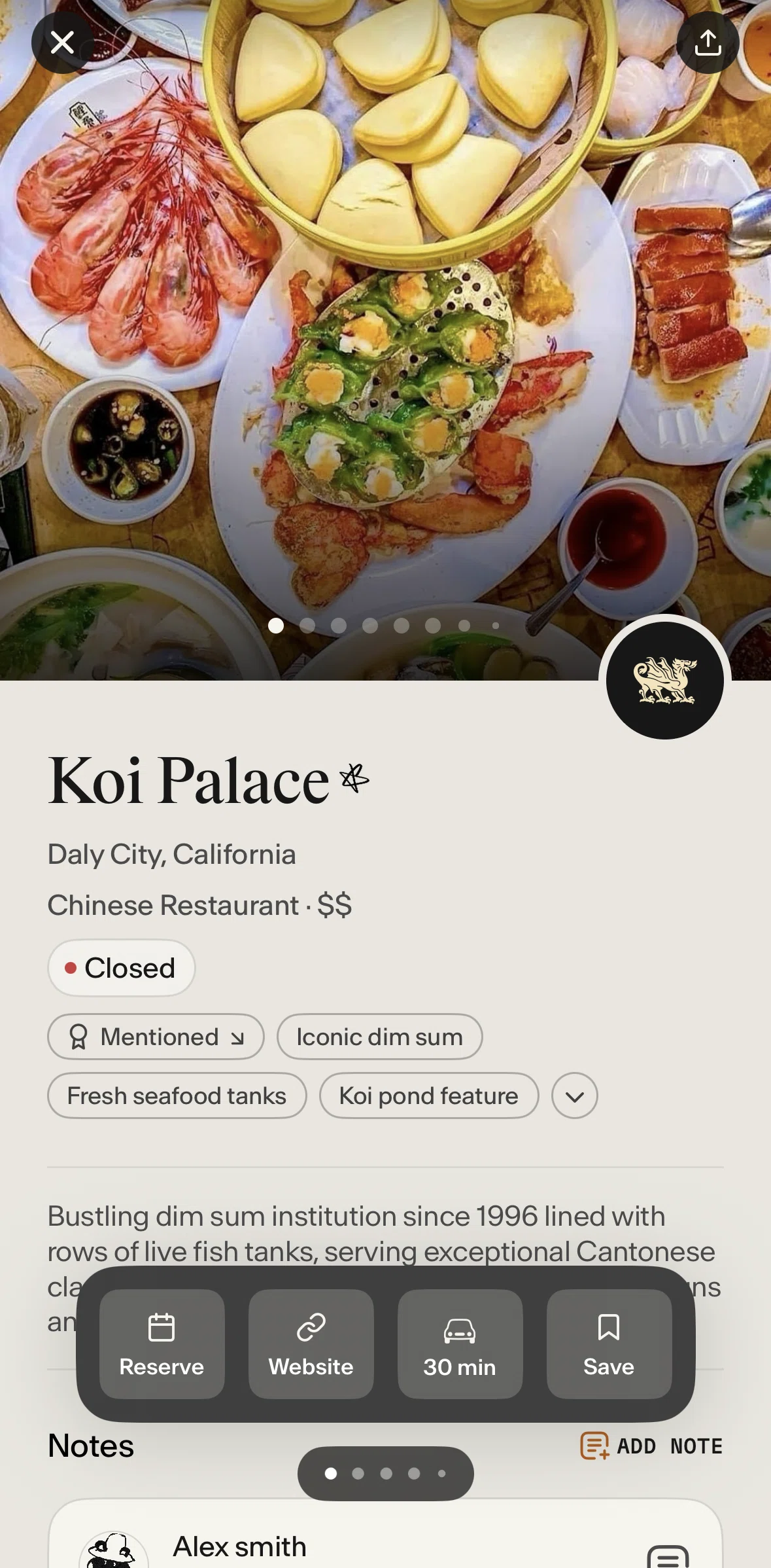 Places Screen screen in the Saving a restaurant (want to go) flow