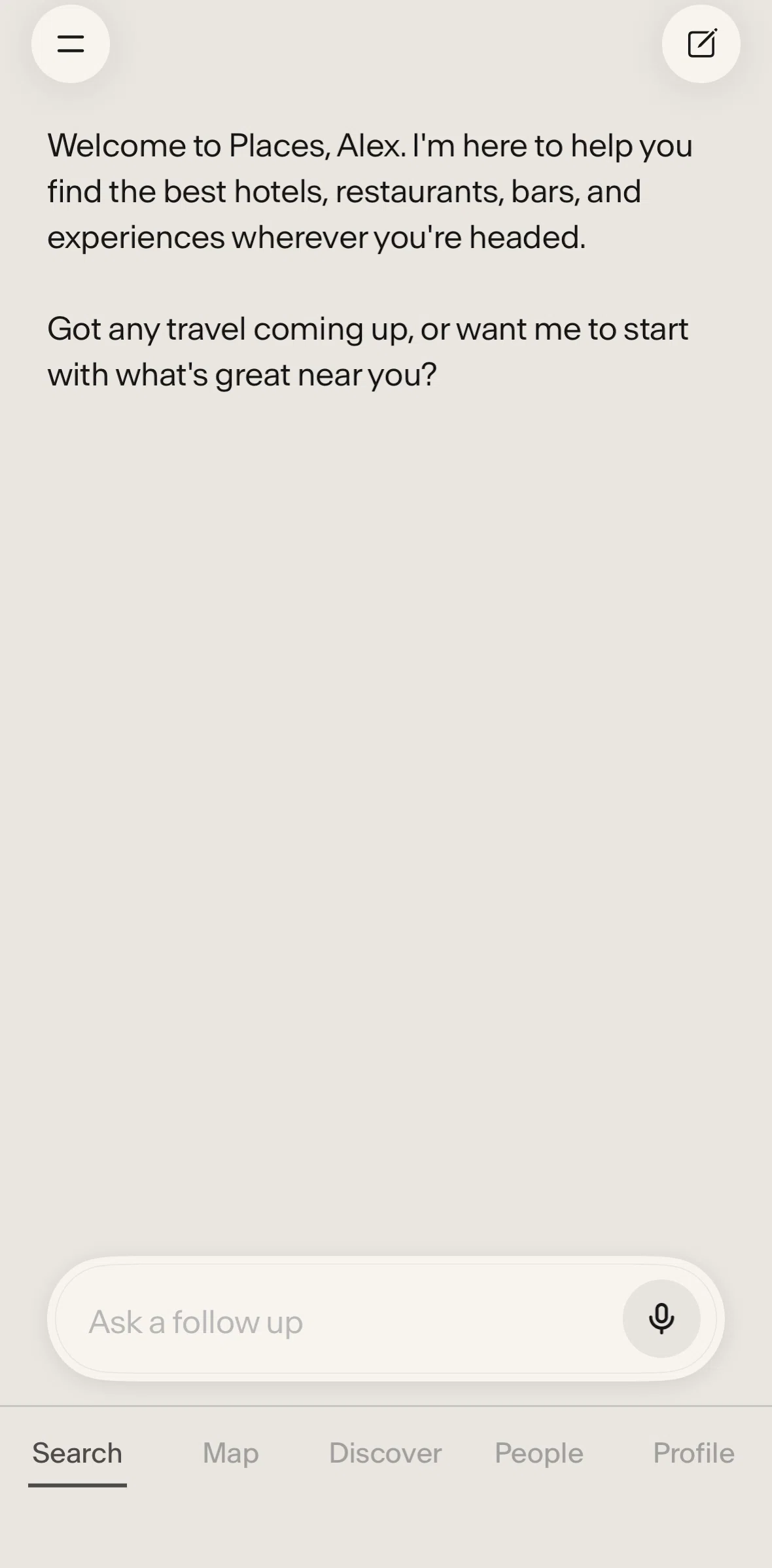 Places Screen screen in the Search flow