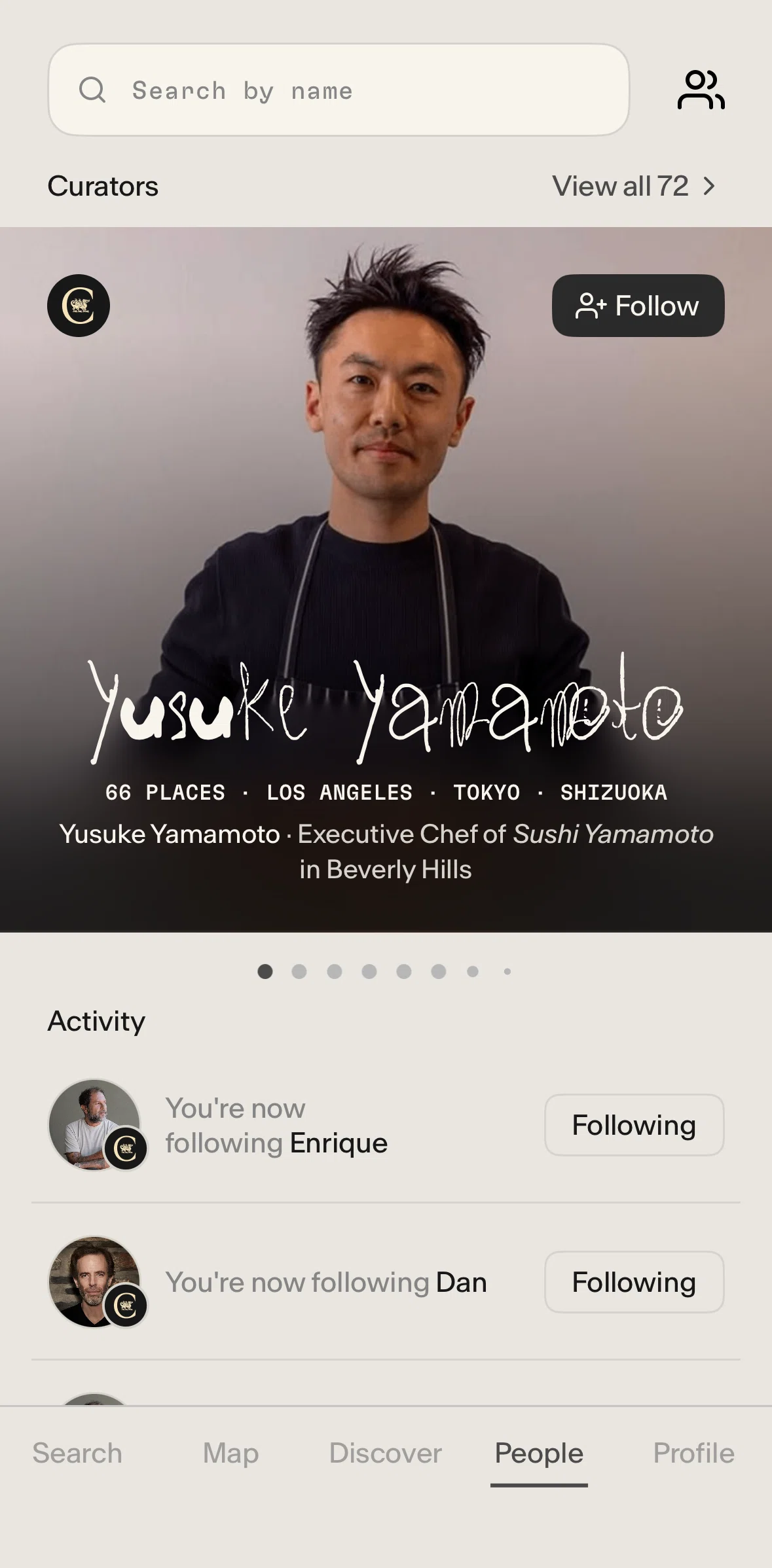 Places Screen screen in the Searching people flow