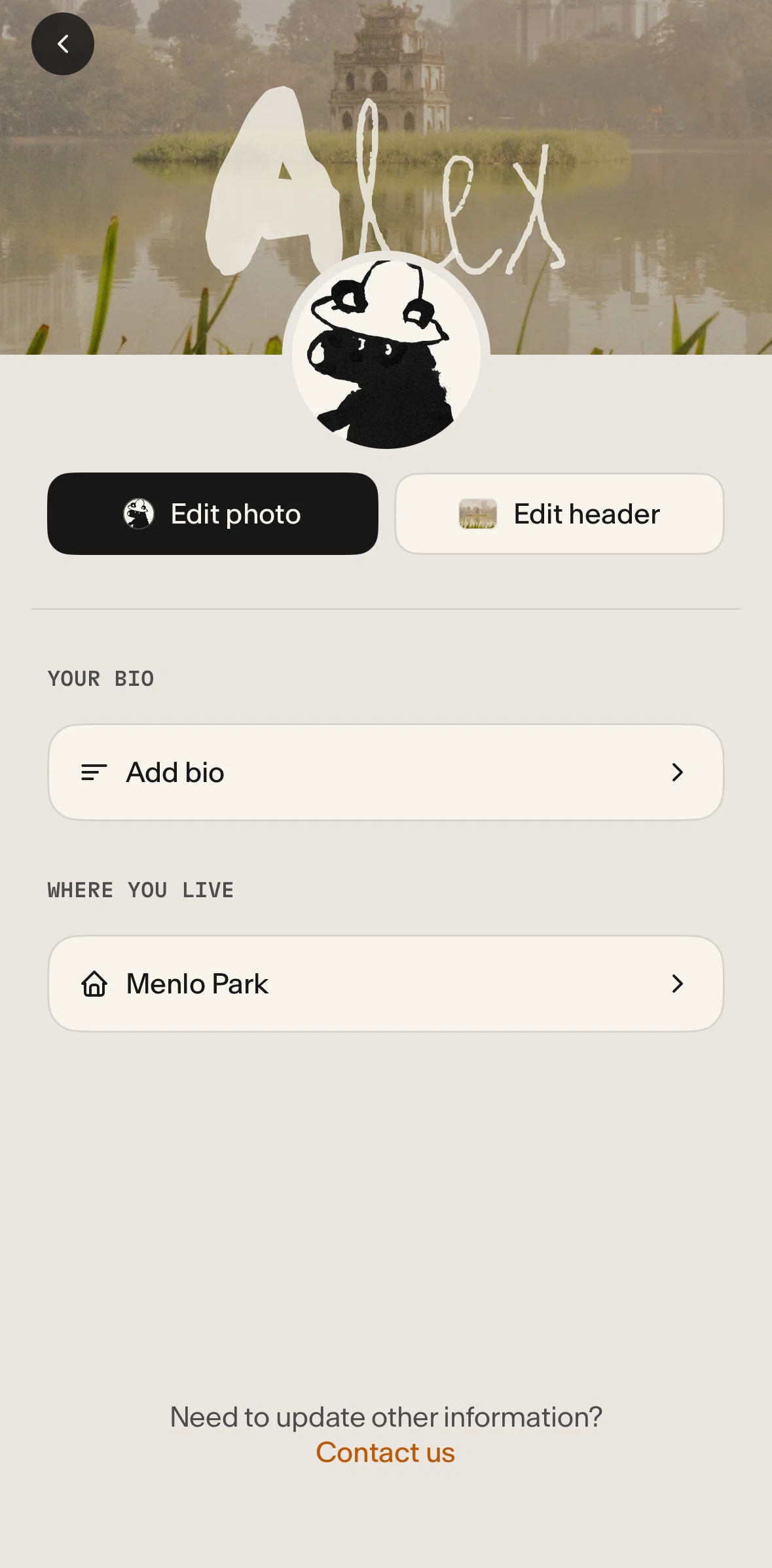 Places Screen screen in the Uploading a profile picture flow