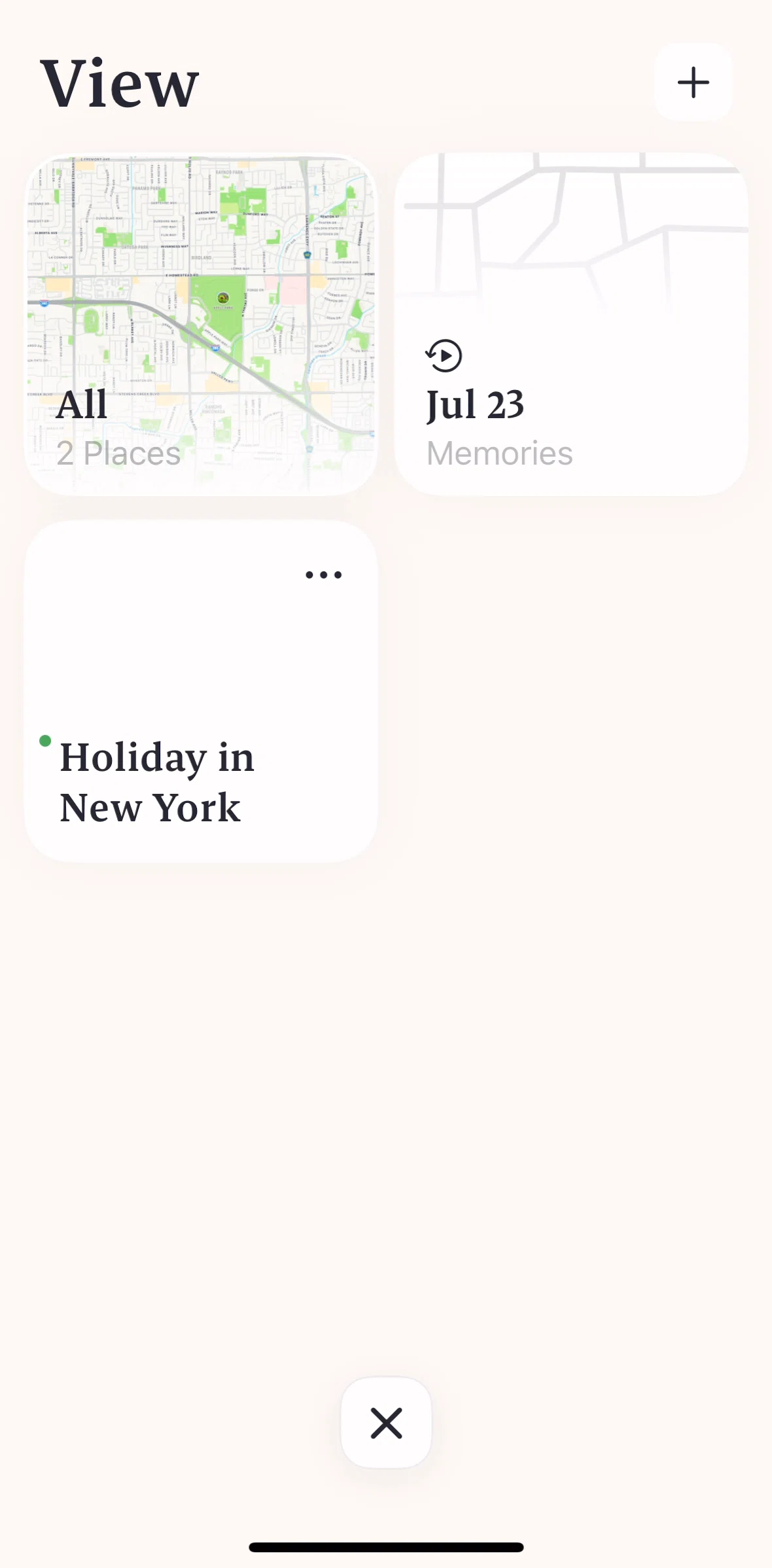 Placify Screen screen in the Adding place to view flow