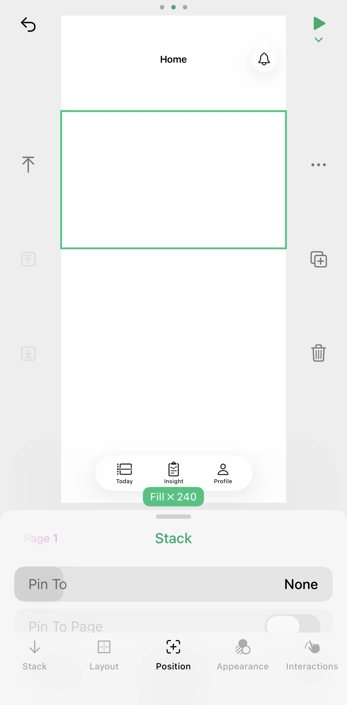 Play Screen screen in the Adding a border flow