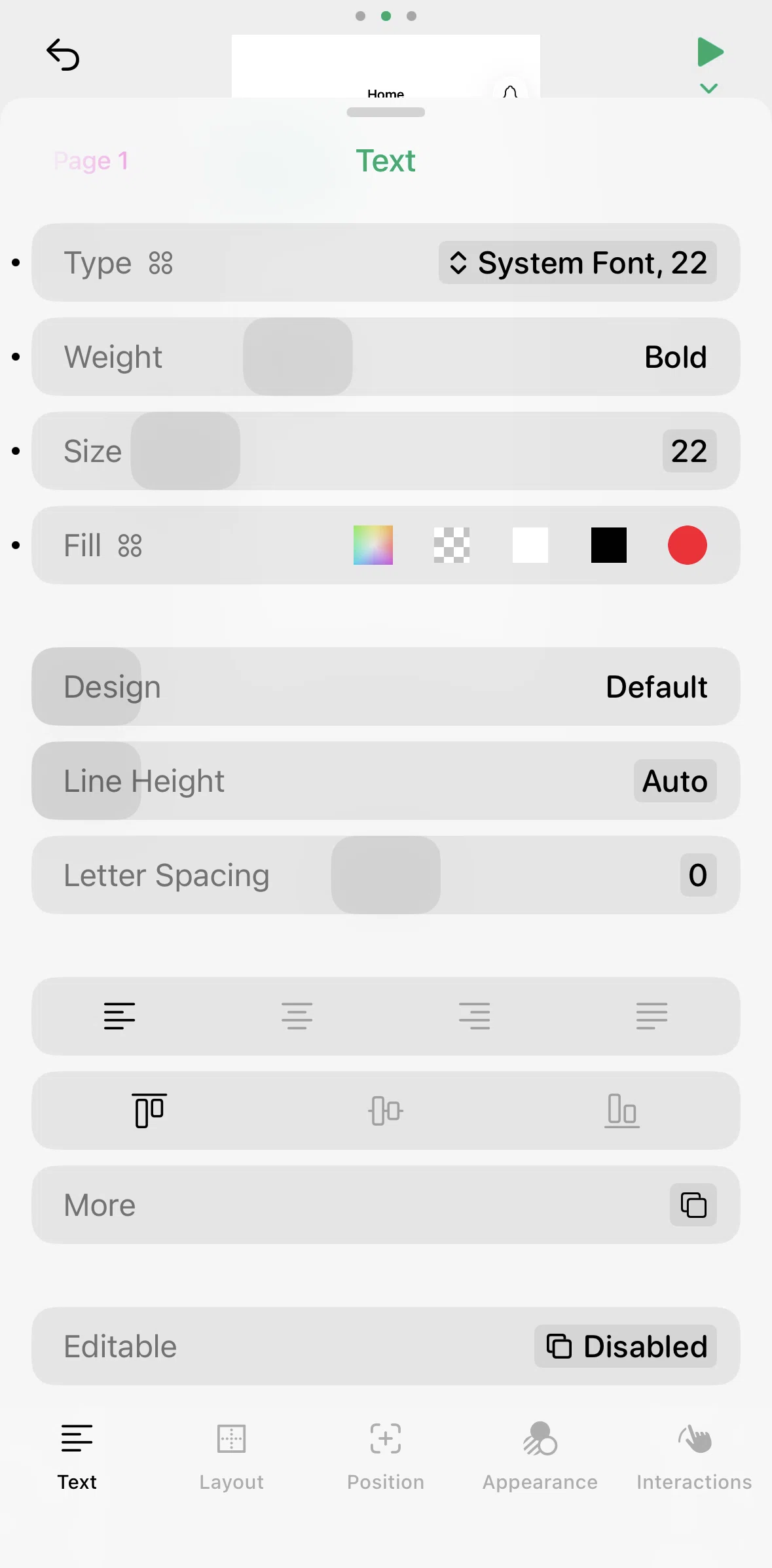 Play Screen screen in the Applying a color style flow