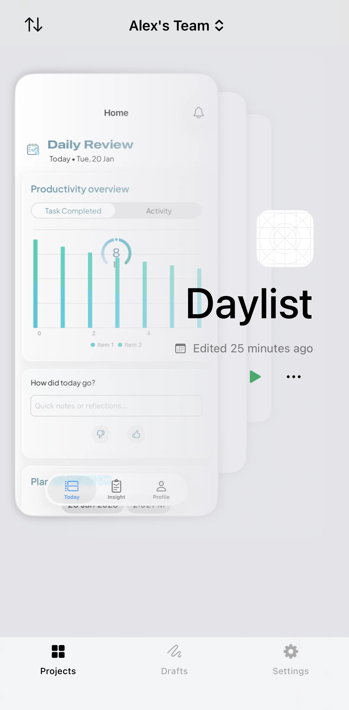Play Screen screen in the Deleting a project flow