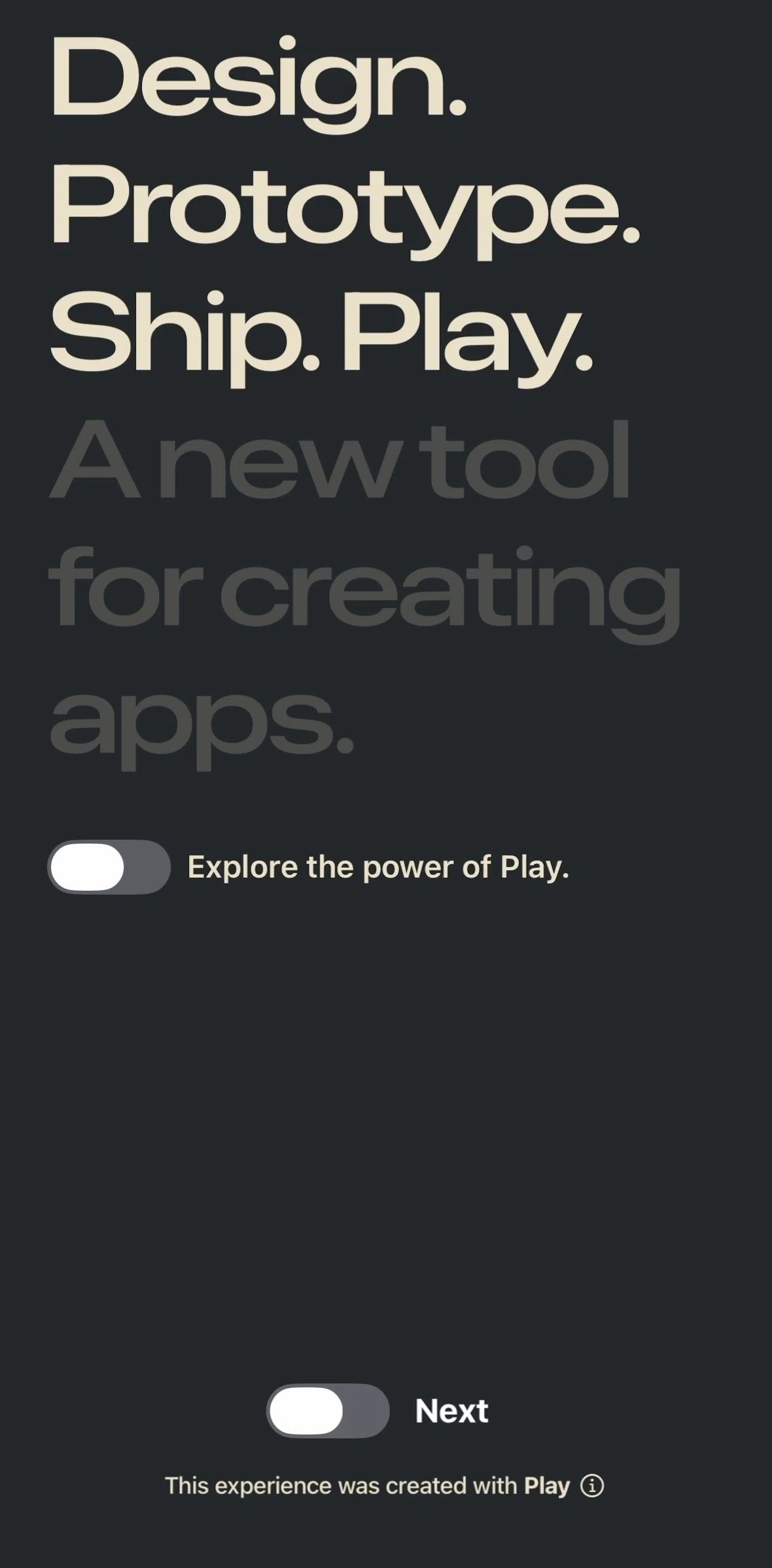 Play Screen screen in the Explore app feature flow