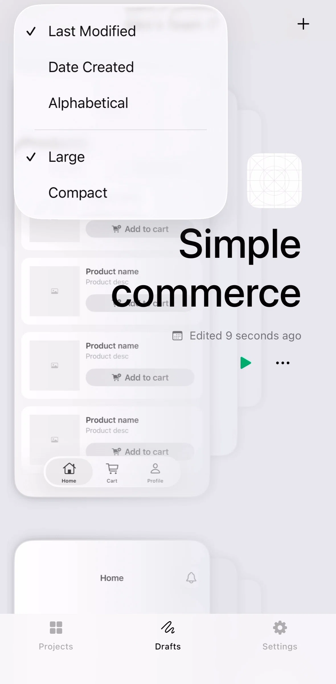 Play Screen screen in the Switching to compact view flow