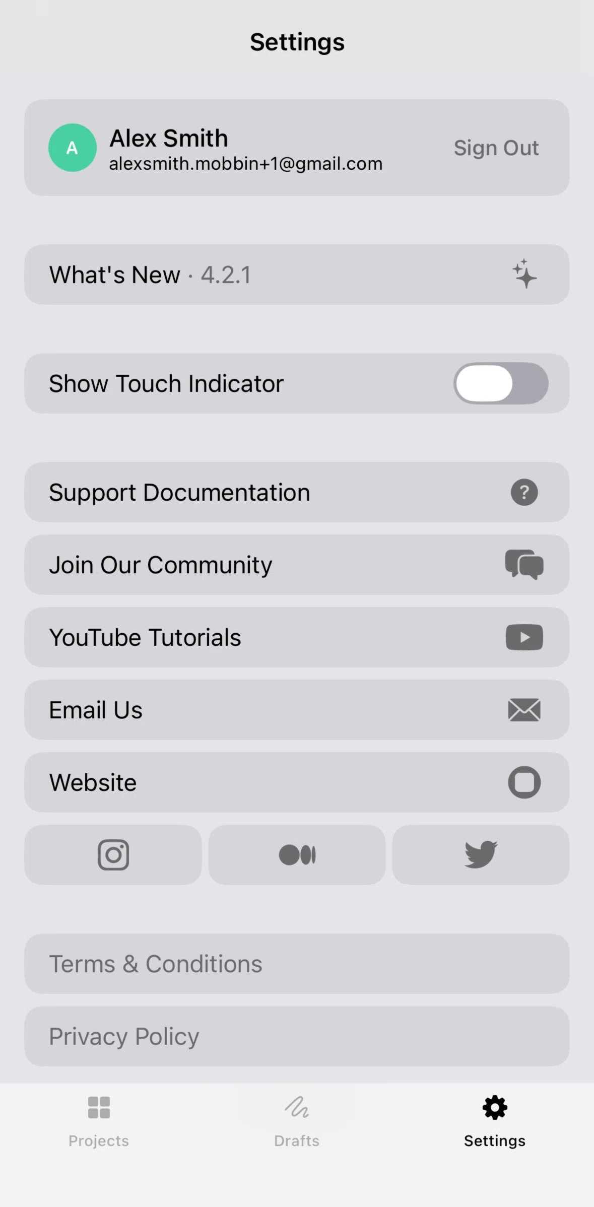 Play Screen screen in the Turning on touch indicator flow