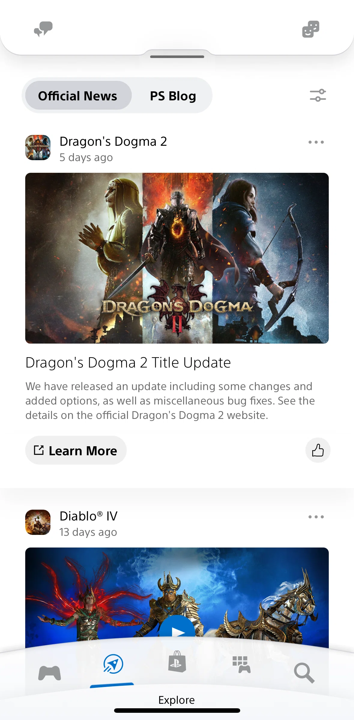PlayStation App Screen screen in the Followed games flow
