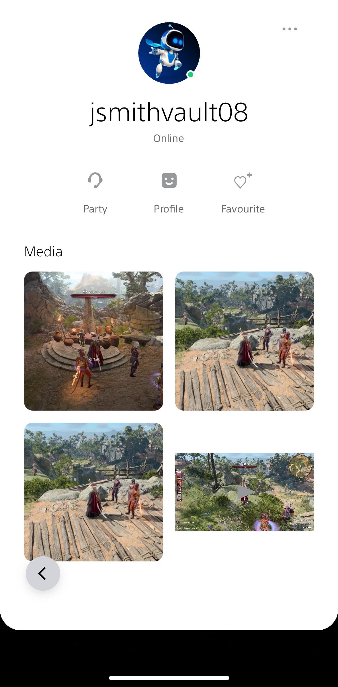 PlayStation App Screen screen in the Group chat info flow