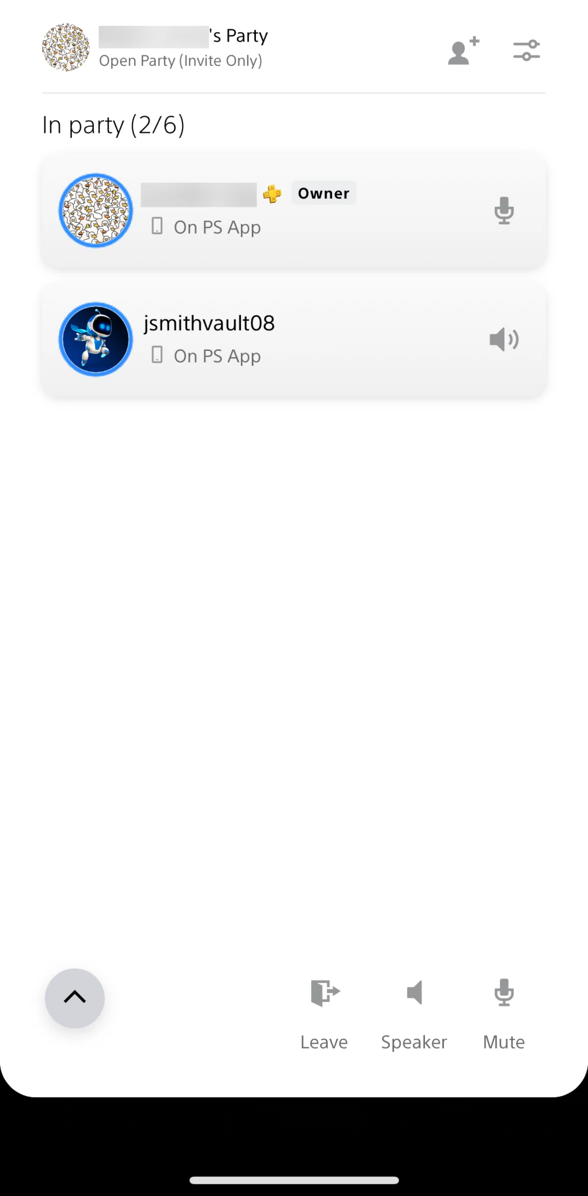 PlayStation App Screen screen in the Kicking out a player flow
