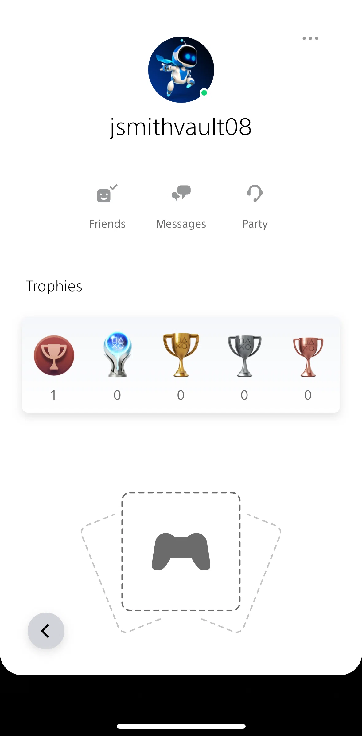 PlayStation App Screen screen in the Reporting a player flow