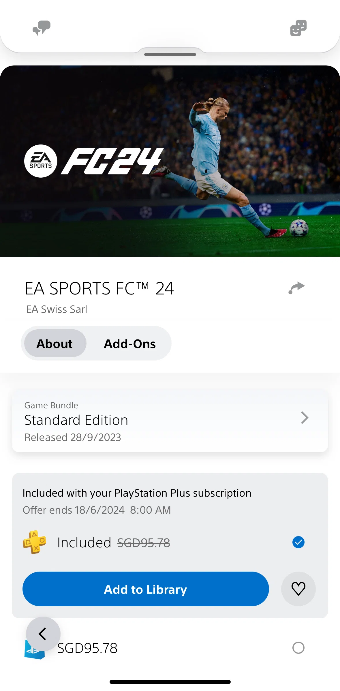PlayStation App Screen screen in the Saving a game to wishlist flow