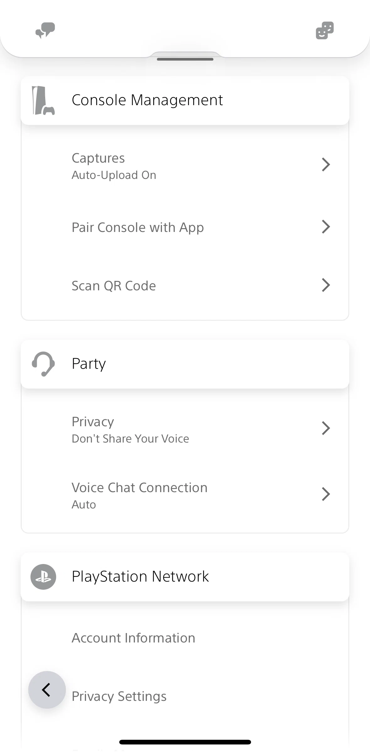 PlayStation App Screen screen in the Scan QR code flow