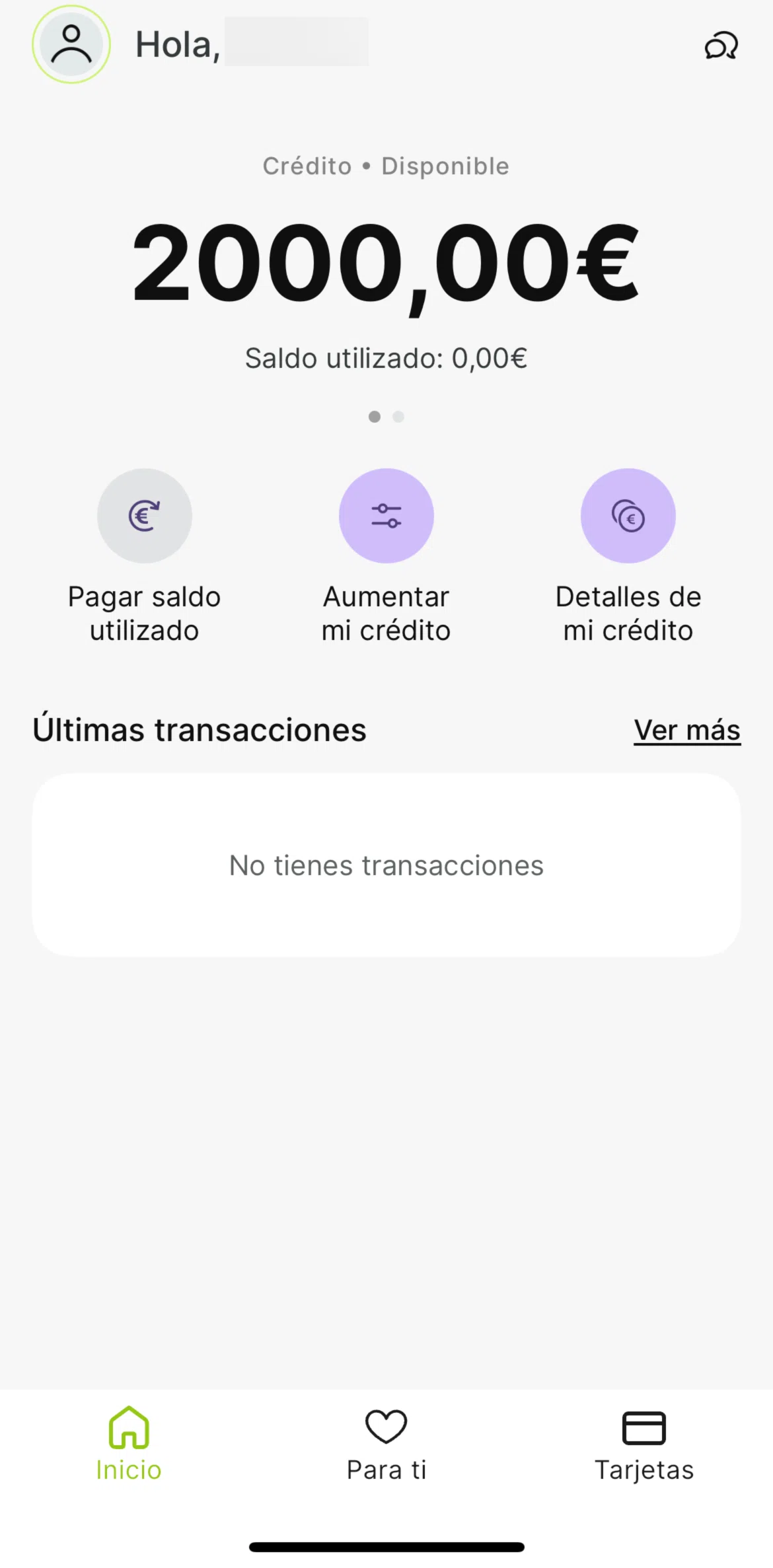 Plazo Screen screen in the Home flow