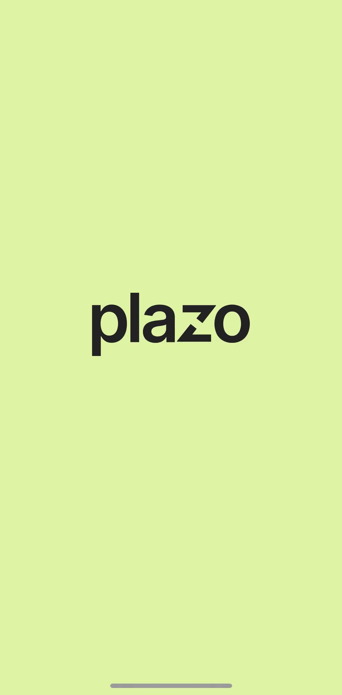 Plazo Screen screen in the Onboarding flow