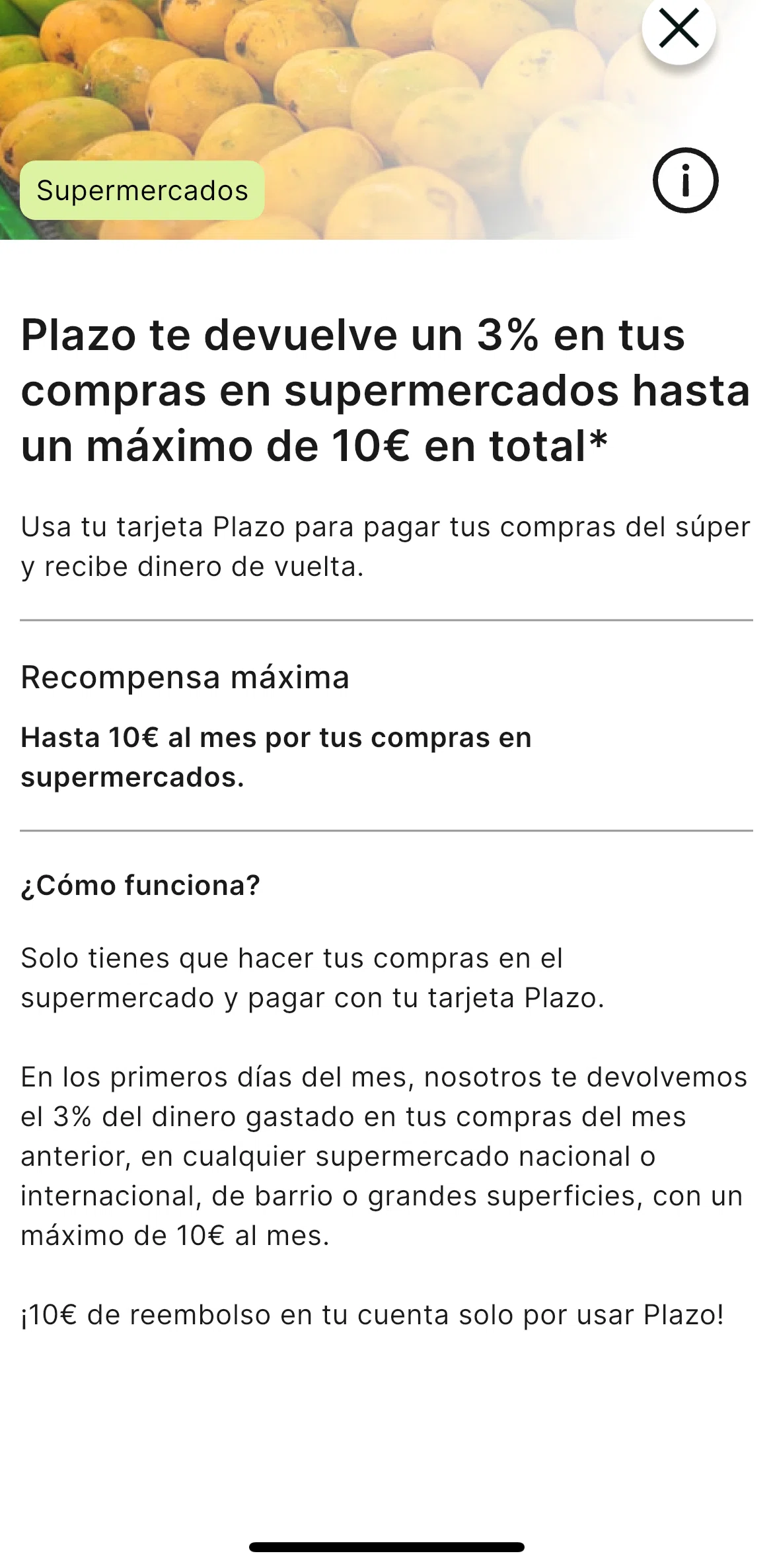 Plazo Screen screen in the Reward information flow