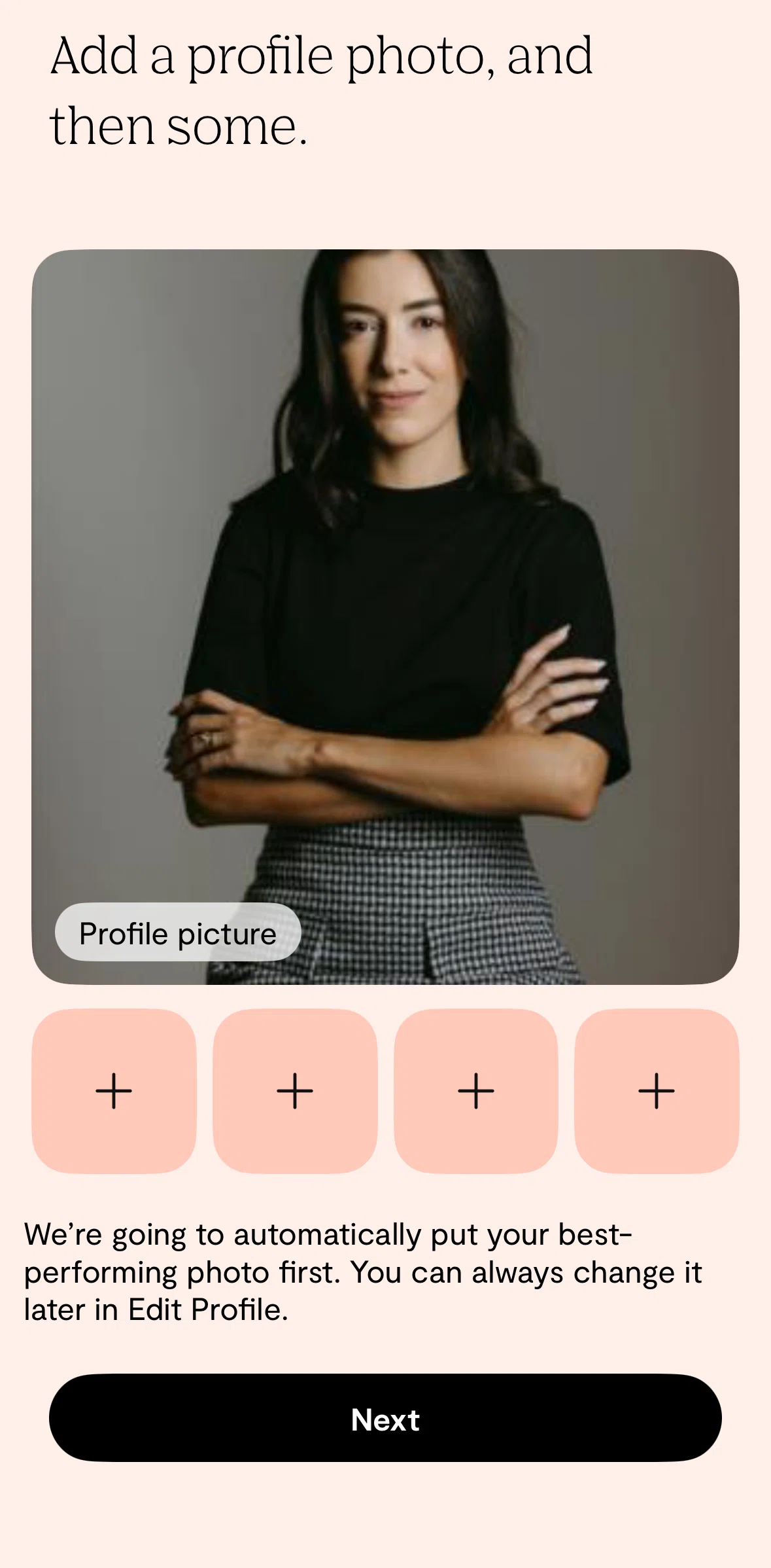 Plenty of Fish Screen screen in the Deleting a photo (Onboarding) flow