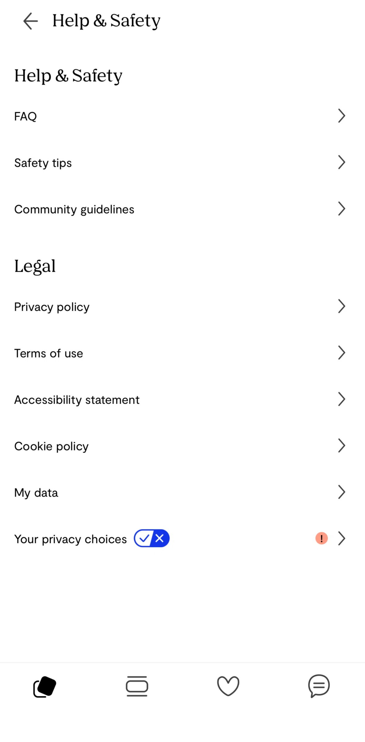 Plenty of Fish Screen screen in the Download my data flow
