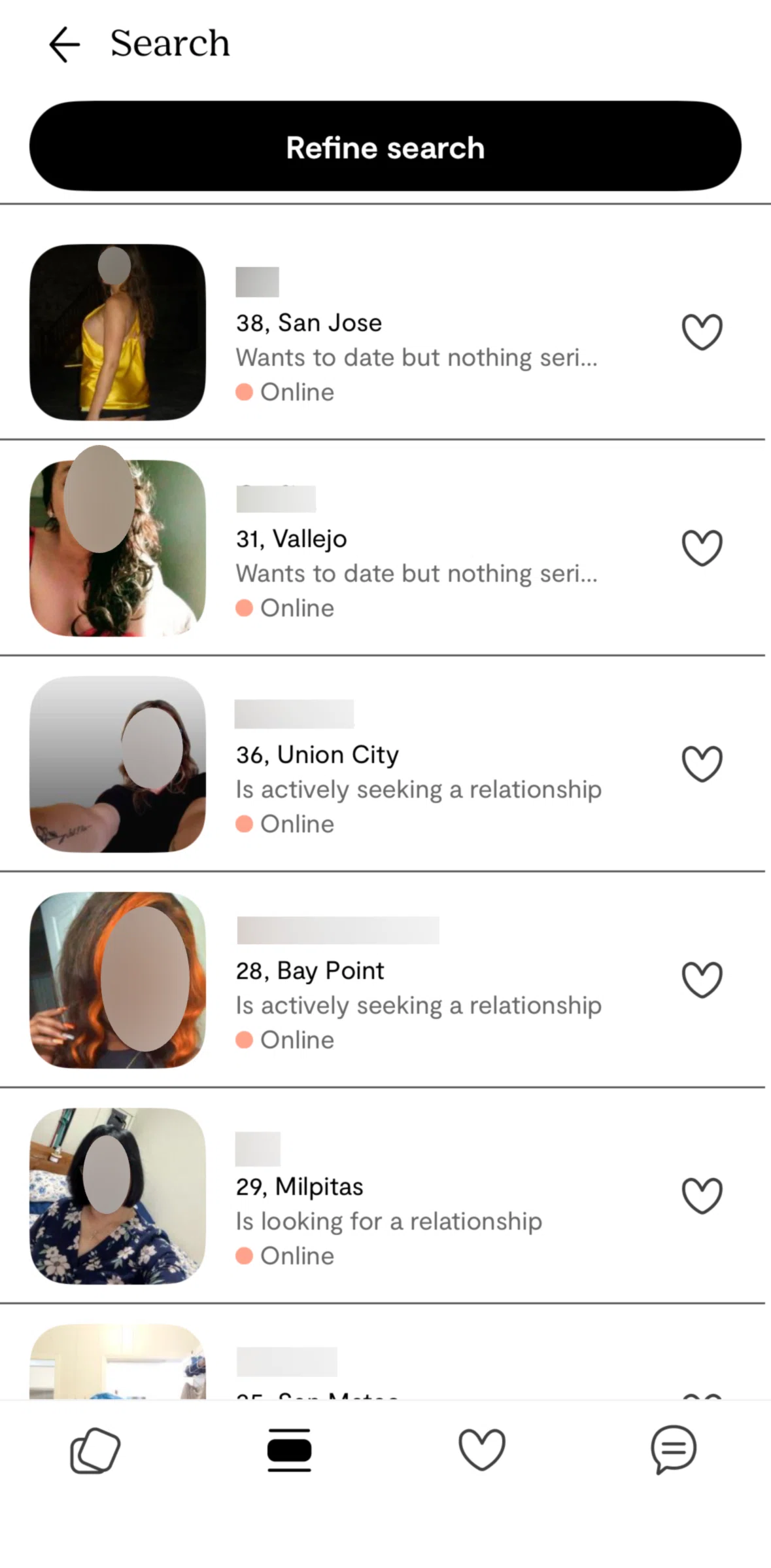 Plenty of Fish Screen screen in the Filtering matches flow