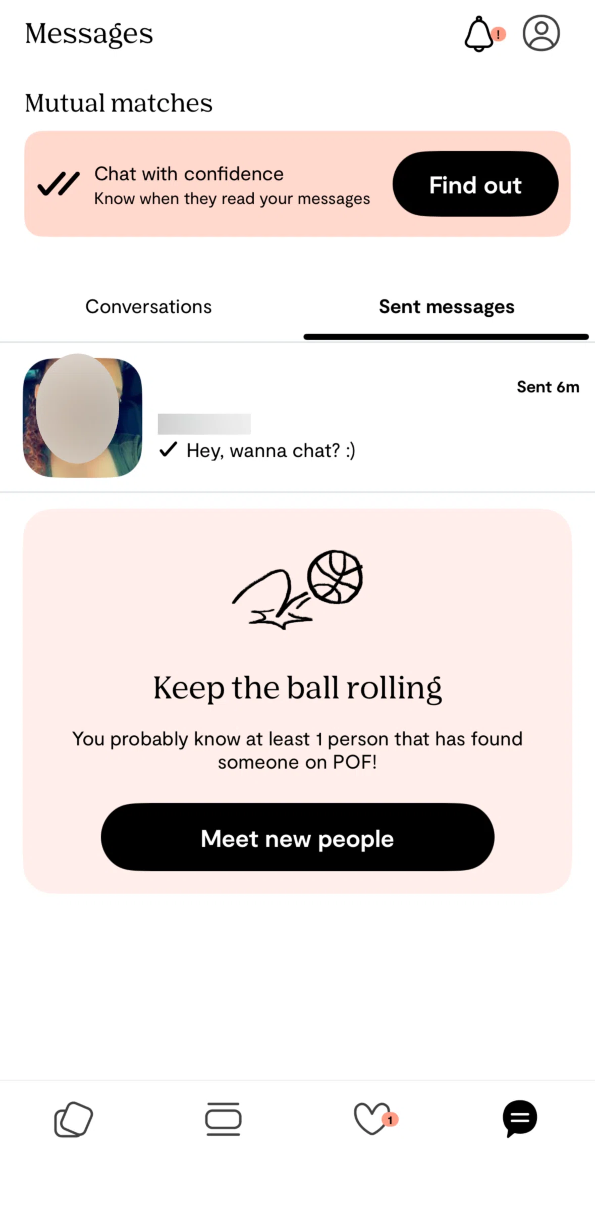 Plenty of Fish Screen screen in the Message detail flow