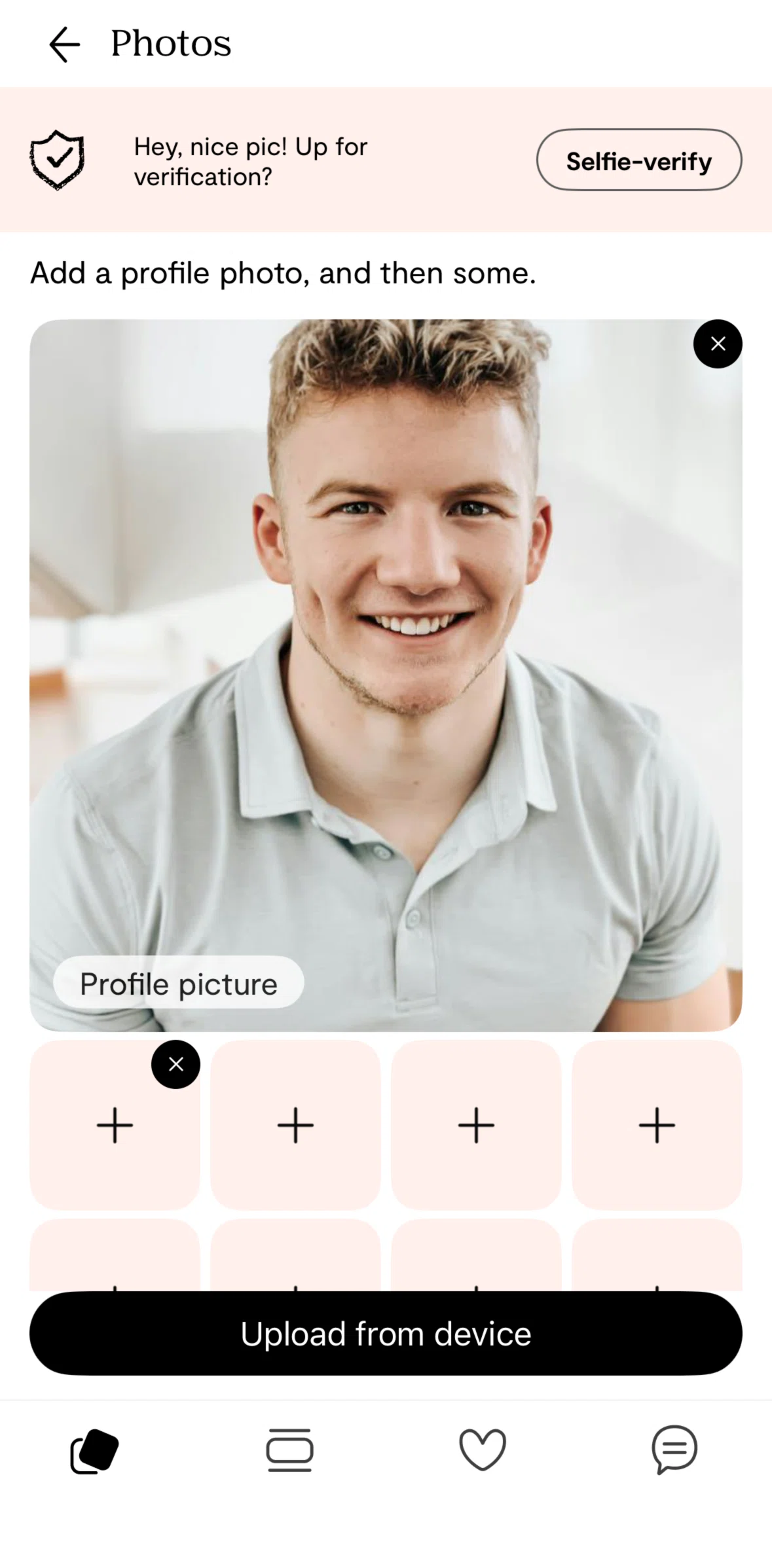 Plenty of Fish Screen screen in the Verify a selfie flow