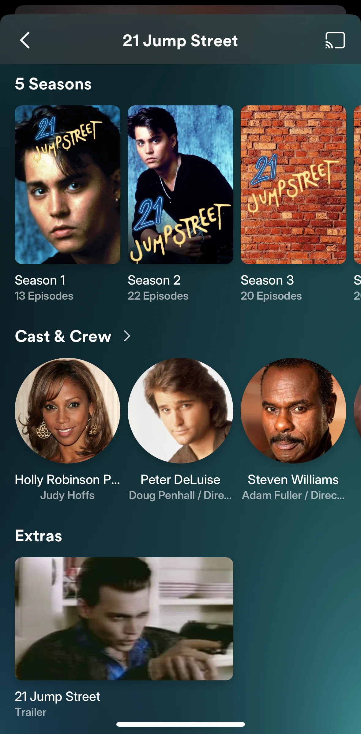 Plex Screen screen in the Cast & crew flow