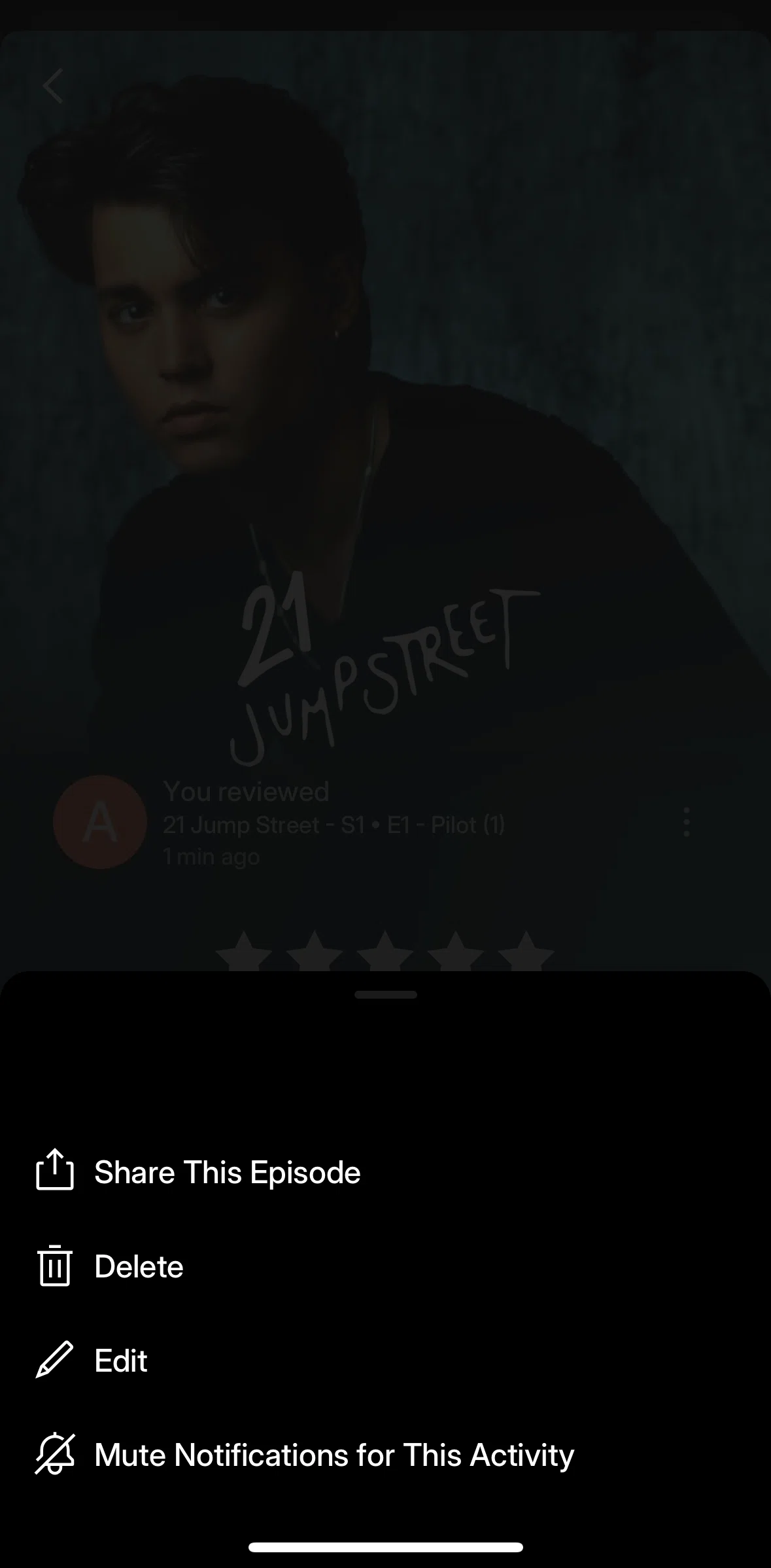 Plex Screen screen in the Editing a review flow