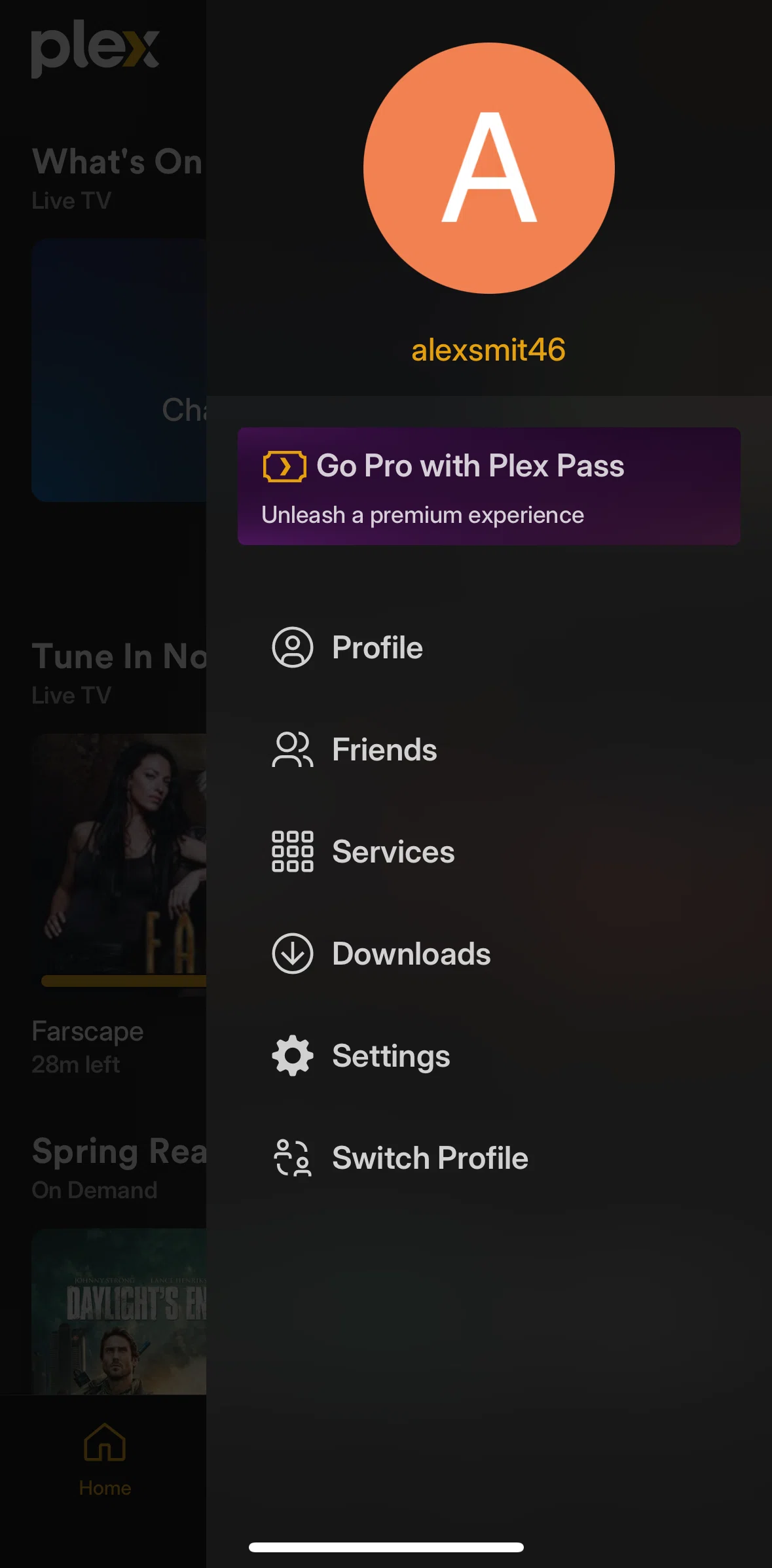 Plex Screen screen in the Friends flow