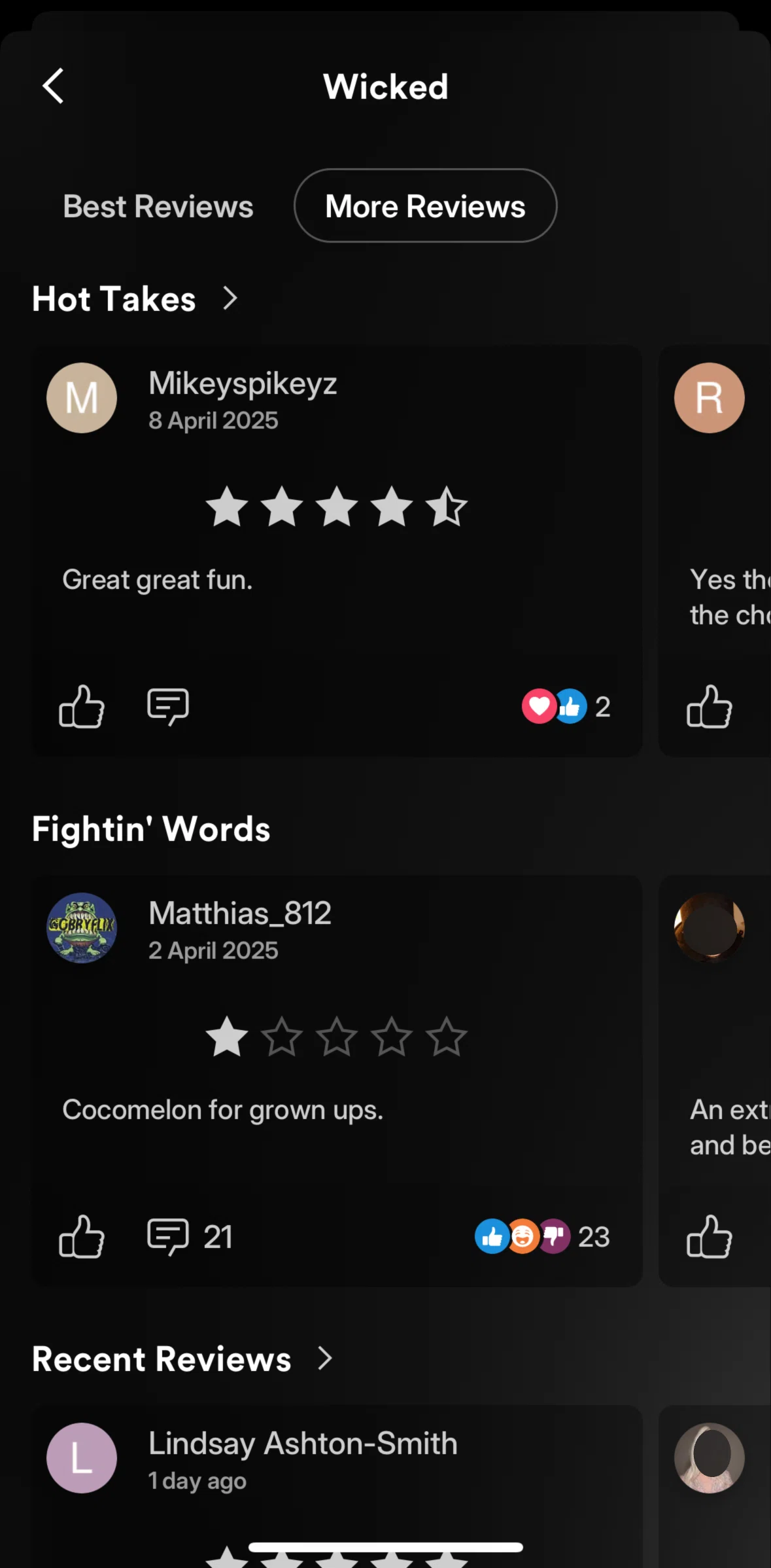 Plex Screen screen in the Hot takes flow
