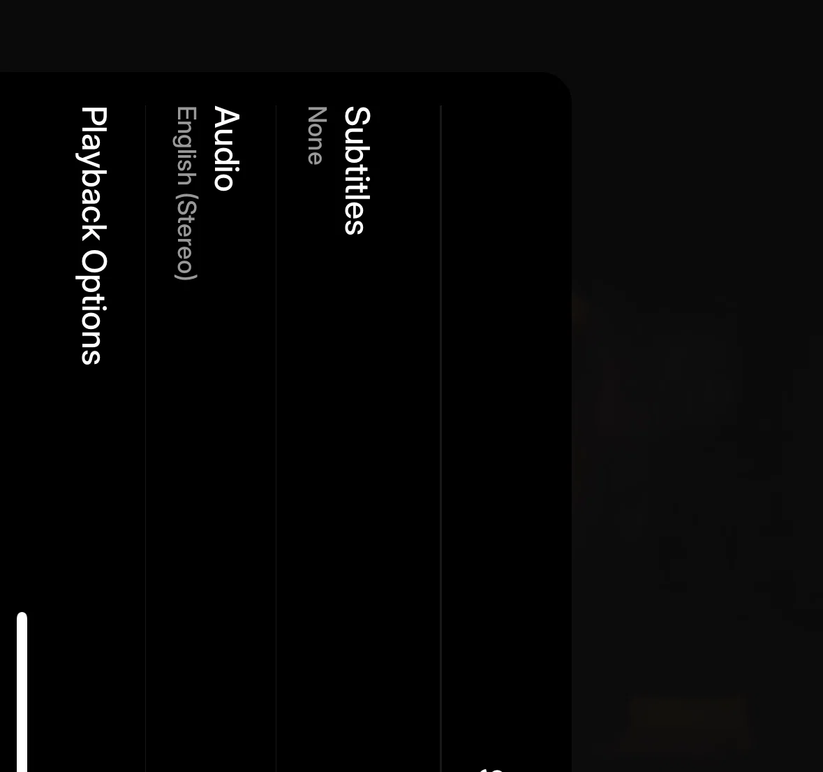 Plex Screen screen in the Playback options flow