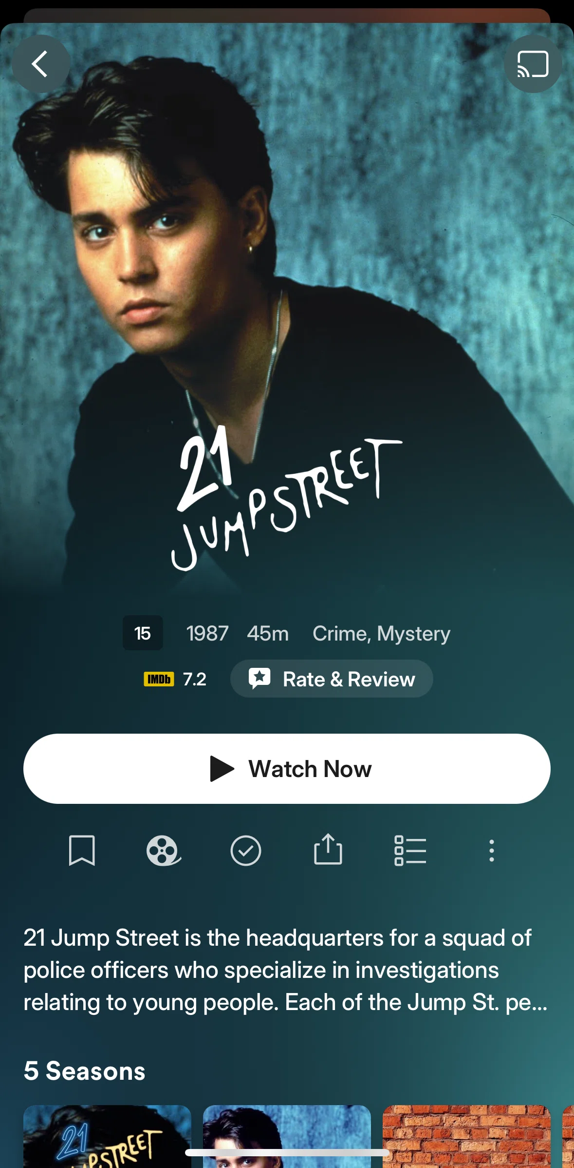 Plex Screen screen in the Rating a show flow