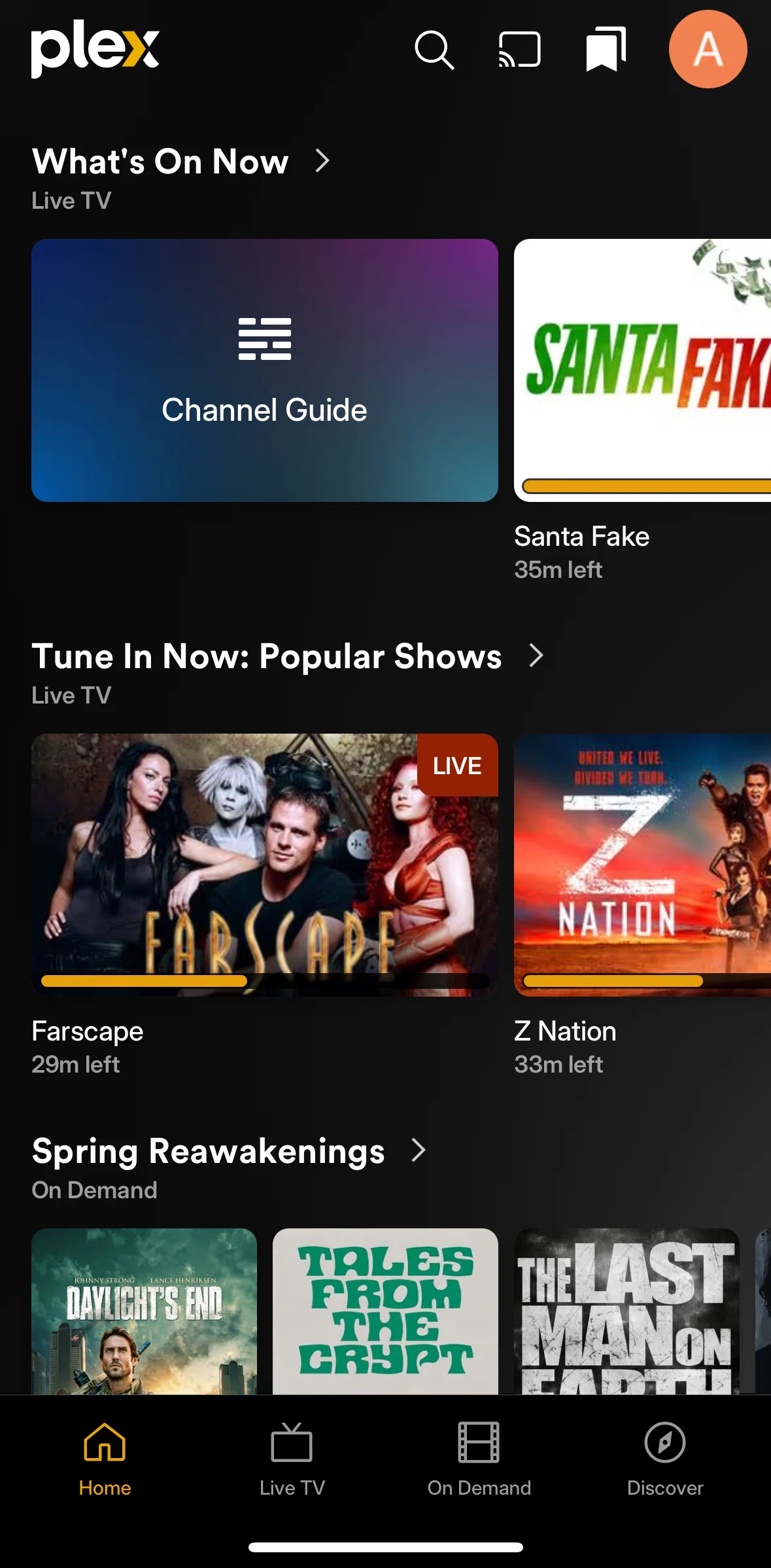 Plex Screen screen in the Searching Plex flow