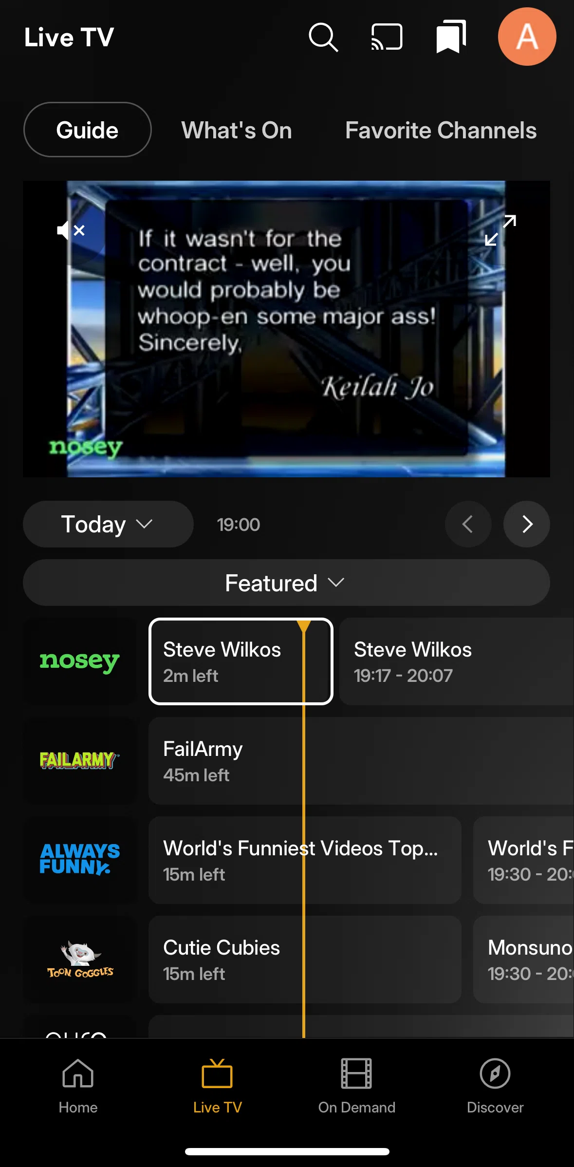 Plex Screen screen in the Selecting a category flow