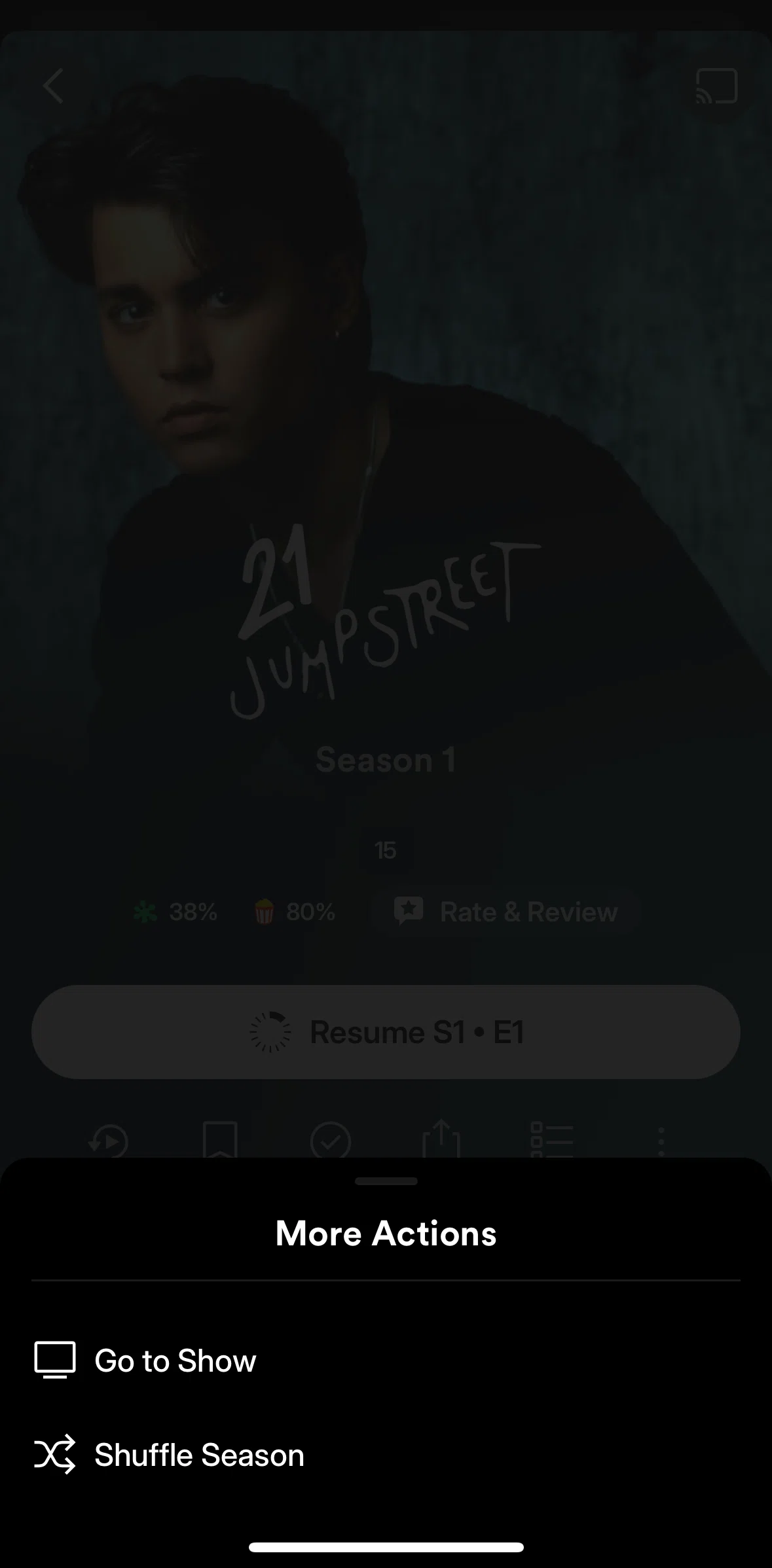 Plex Screen screen in the Shuffling season flow