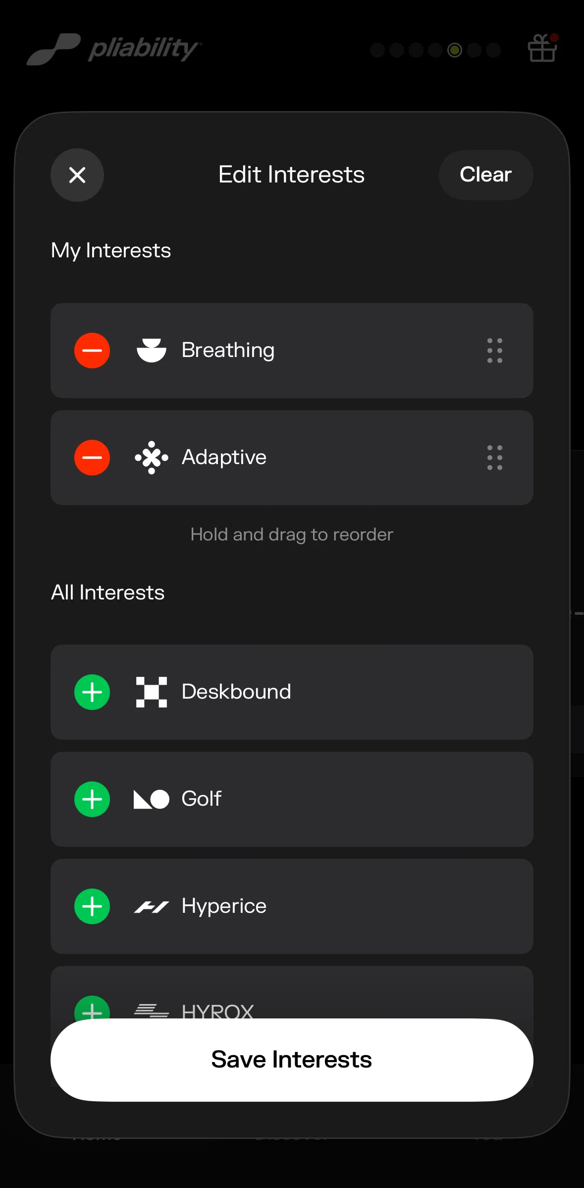 pliability Screen screen in the Adding an interest flow