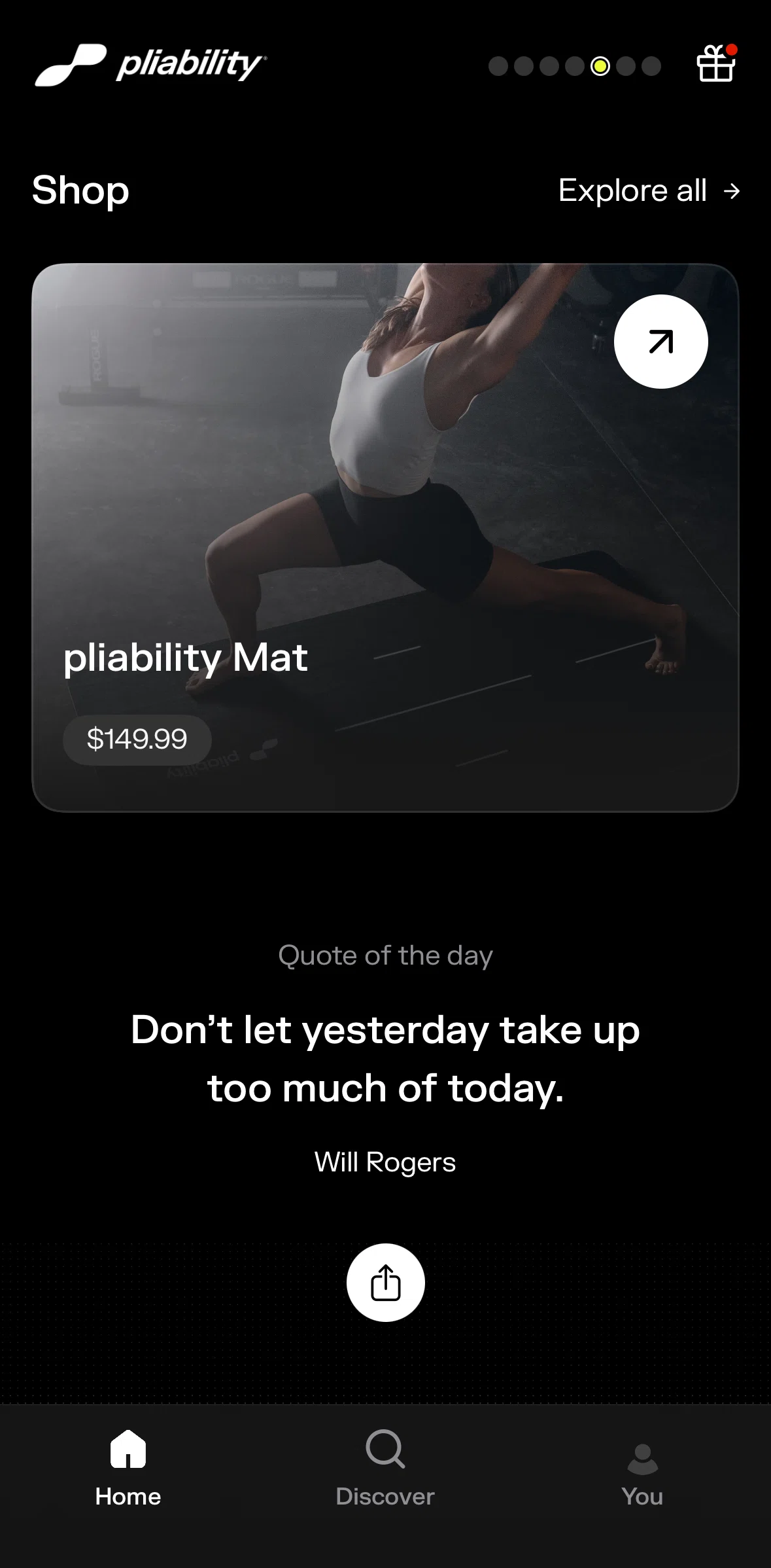 pliability Screen screen in the Calendar flow