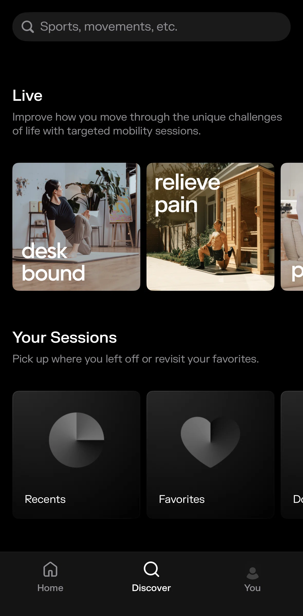 pliability Screen screen in the Favorites flow
