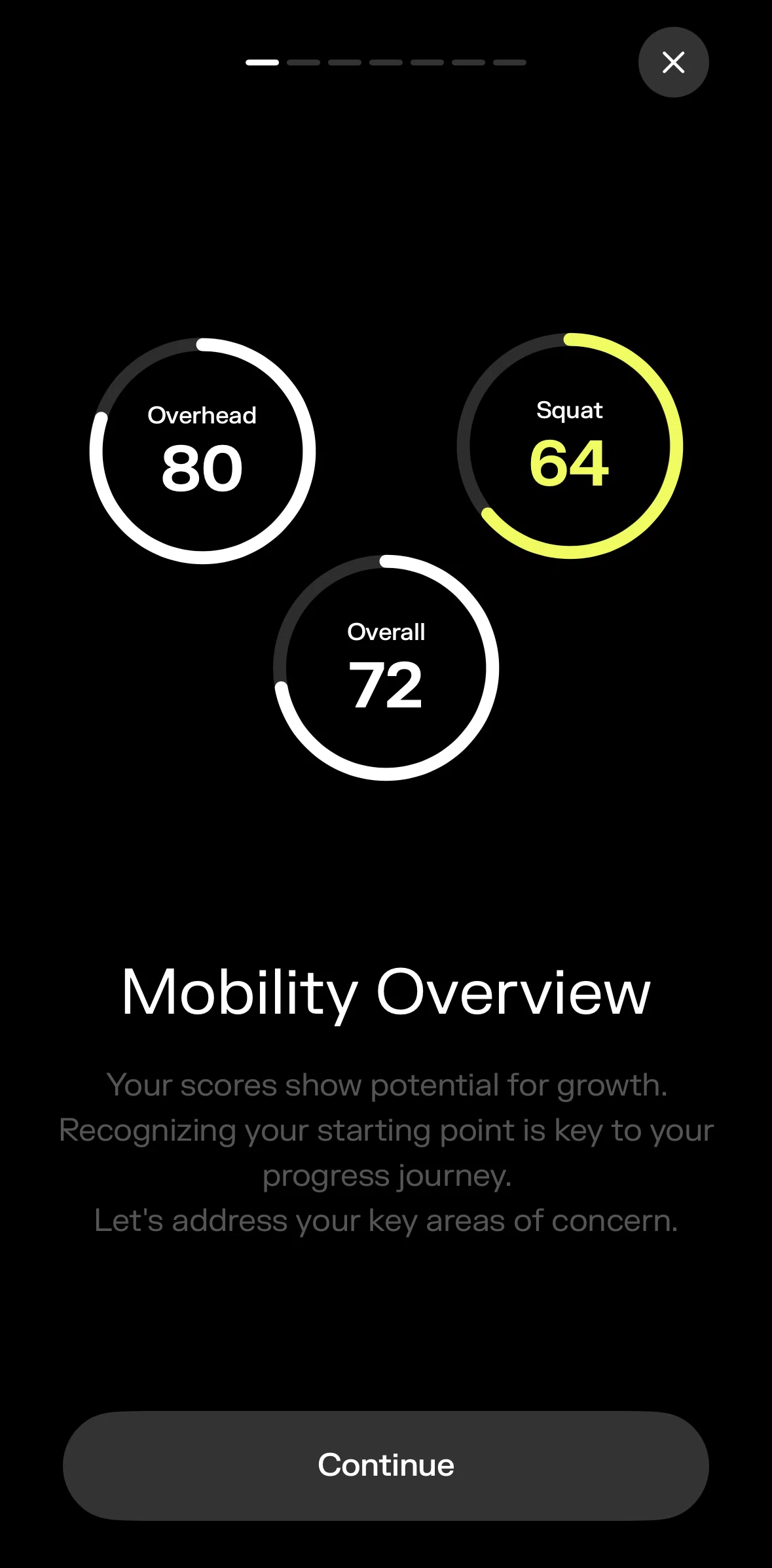 pliability Screen screen in the Mobility overview flow